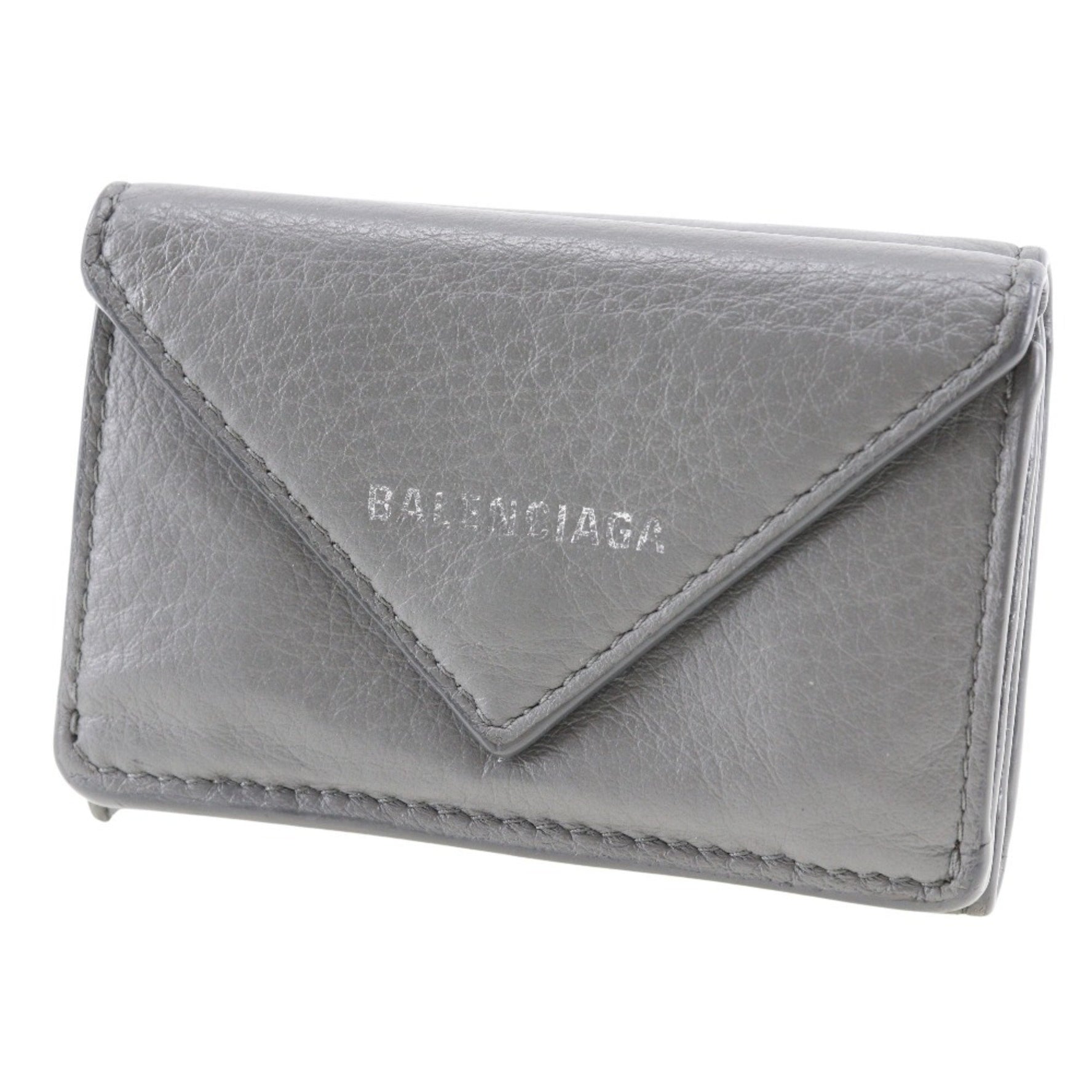 BALENCIAGA Paper Wallet Trifold Calf Snap Button Men's