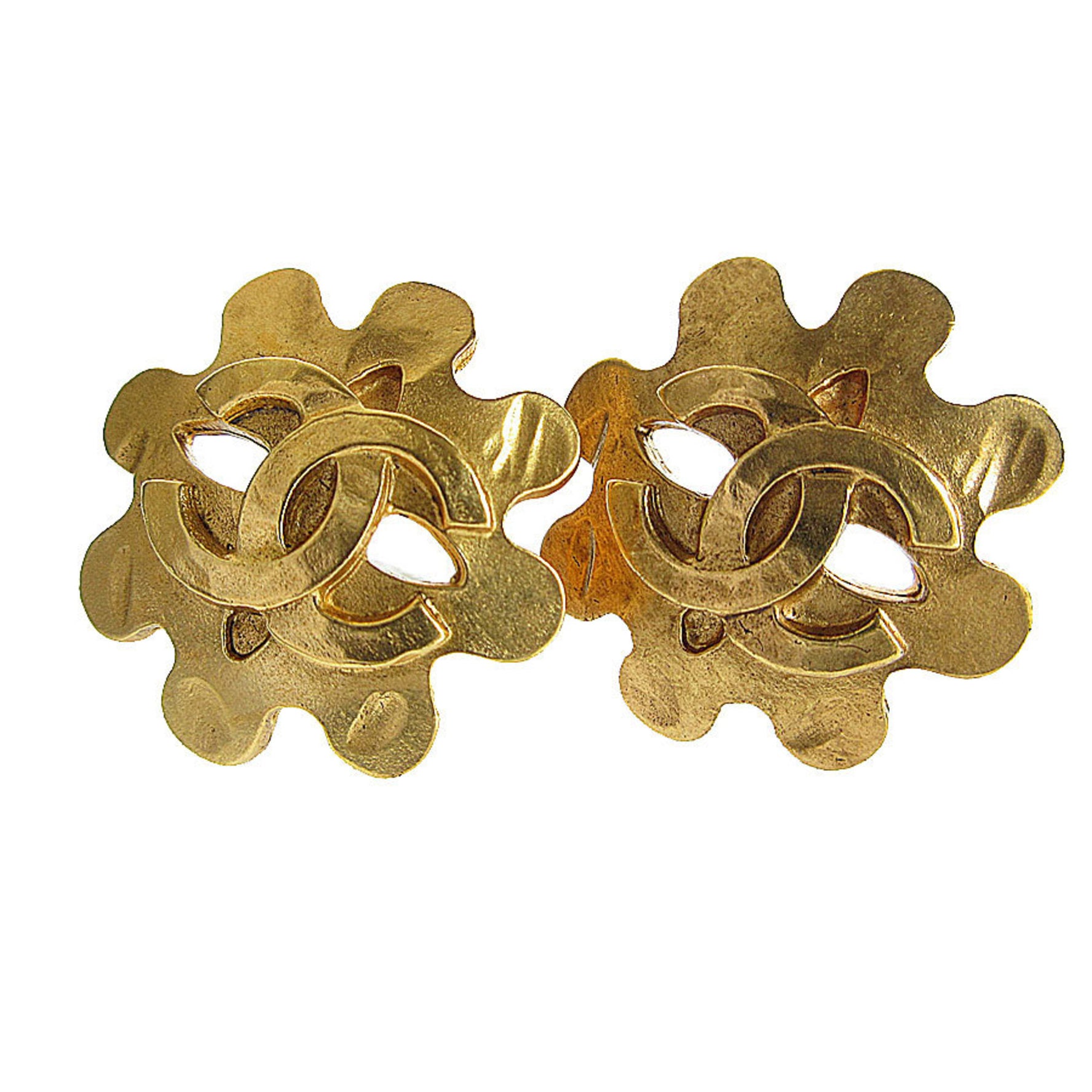 CHANEL Coco Mark Metal Earrings