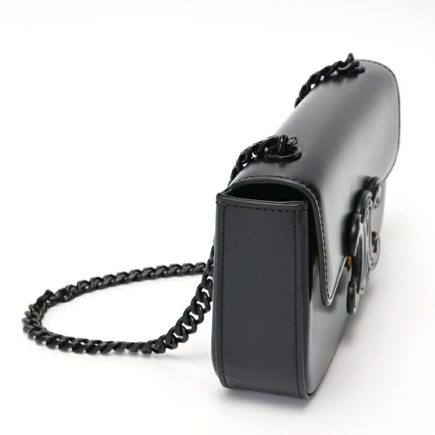 CELINE Cuir Triomphe Chain Shoulder Bag Shiny Calfskin
