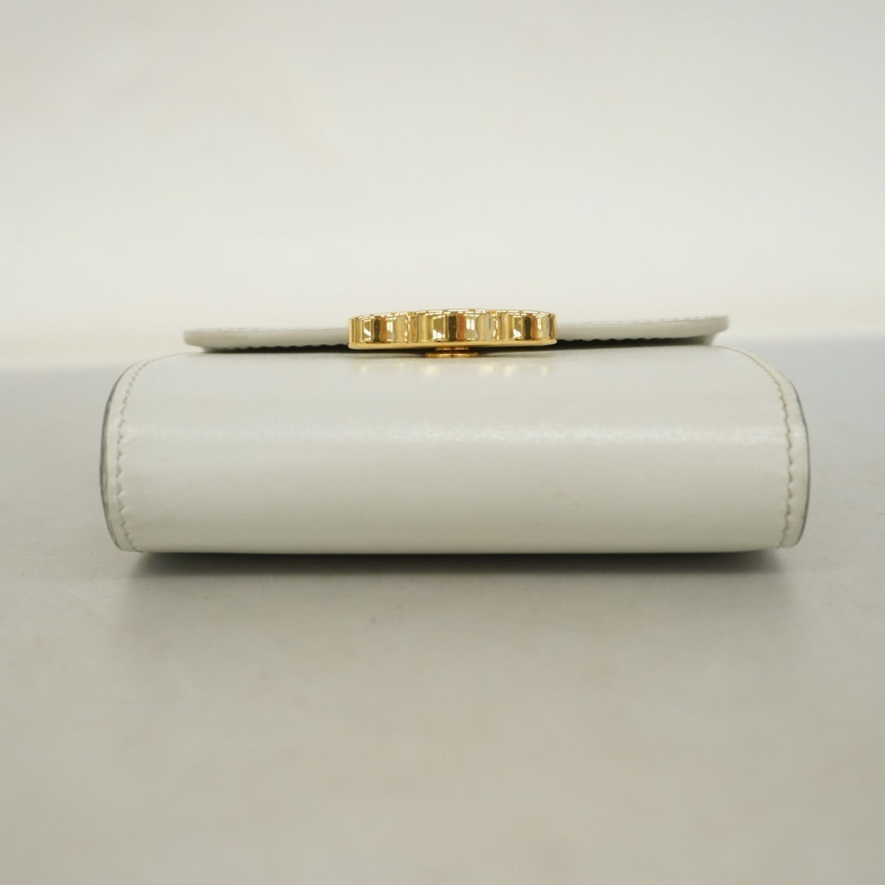 Celine Triomphe Leather Tri-fold Wallet in