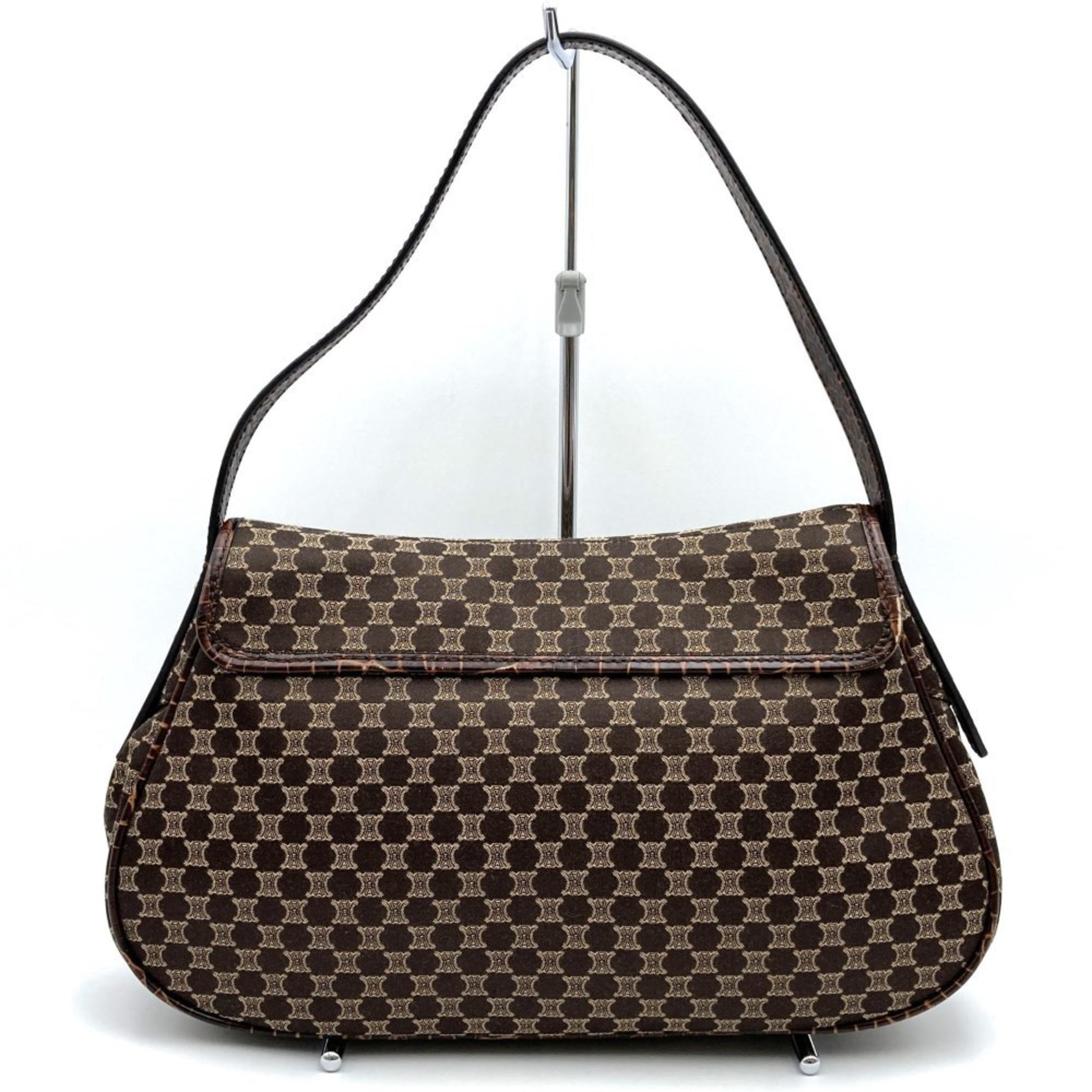 CELINE Handbag/Shoulder Bag, Macadam Tassel Canvas and Leather