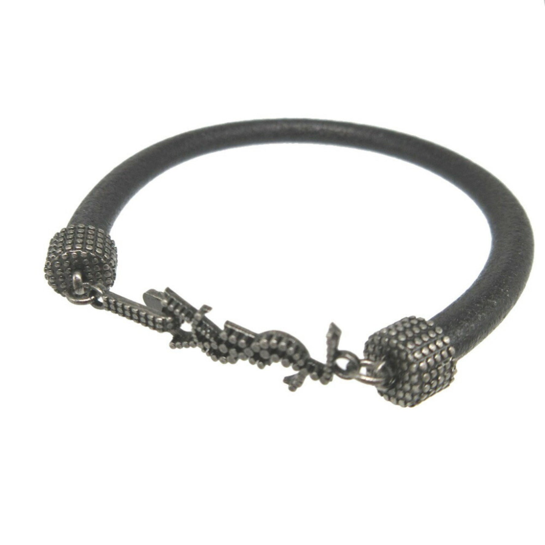 Saint Laurent Yves Paris Leather Bracelet 1380 PARIS