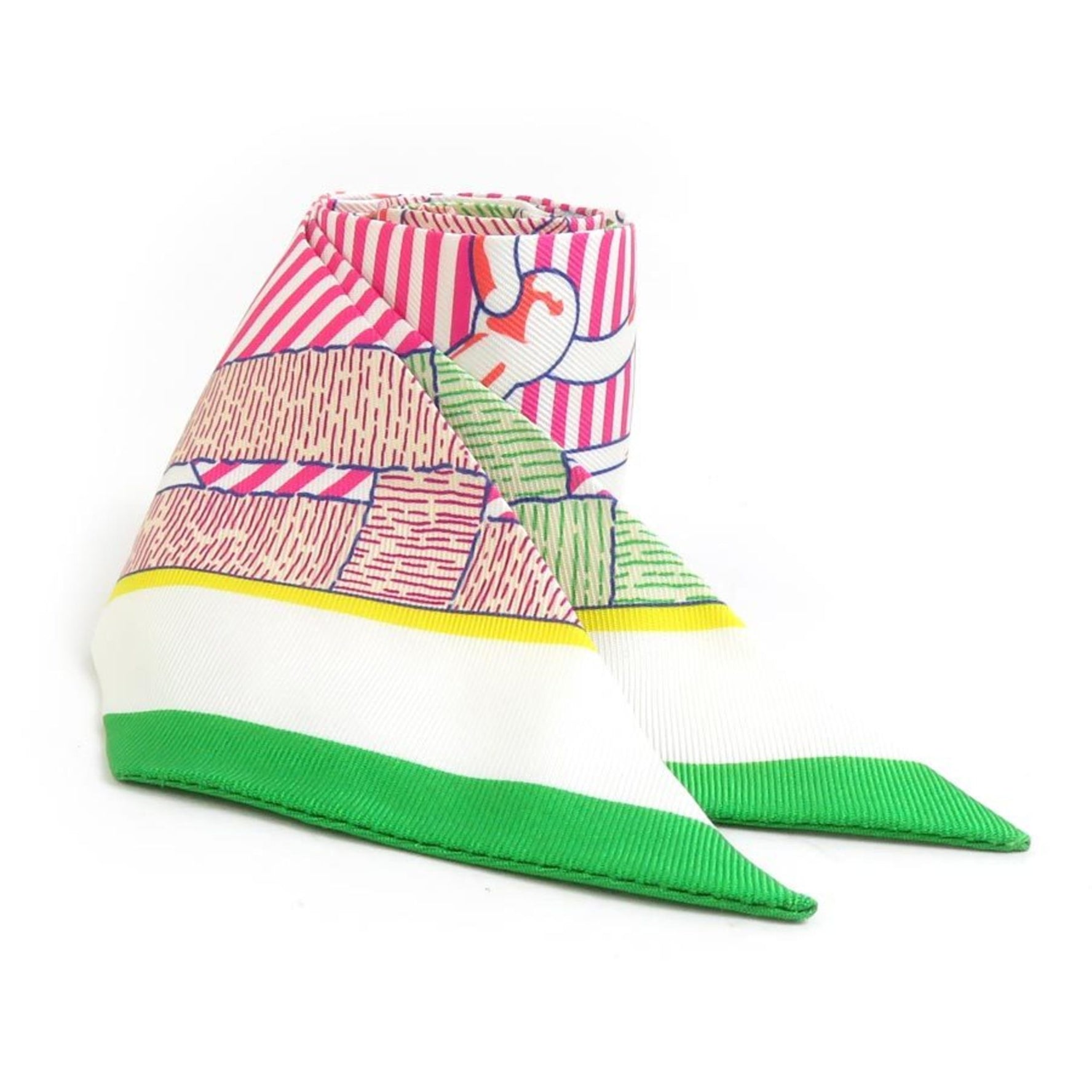 Hermes Scarf/Muffler Twilly Silk Multicolor