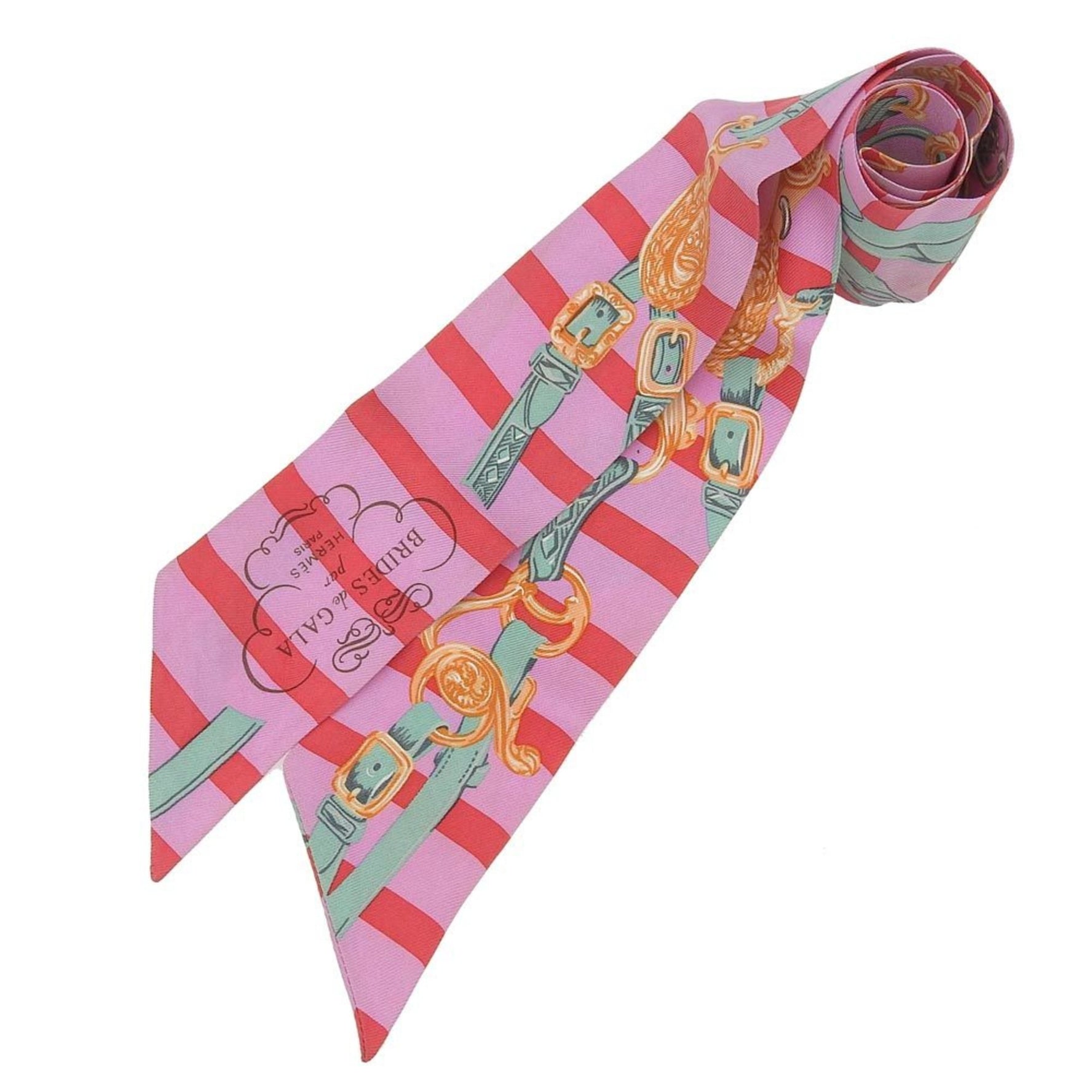 Hermes Twilly BRIDES de GALA Ceremonial Bridle Scarf Muffler Silk Ribbon