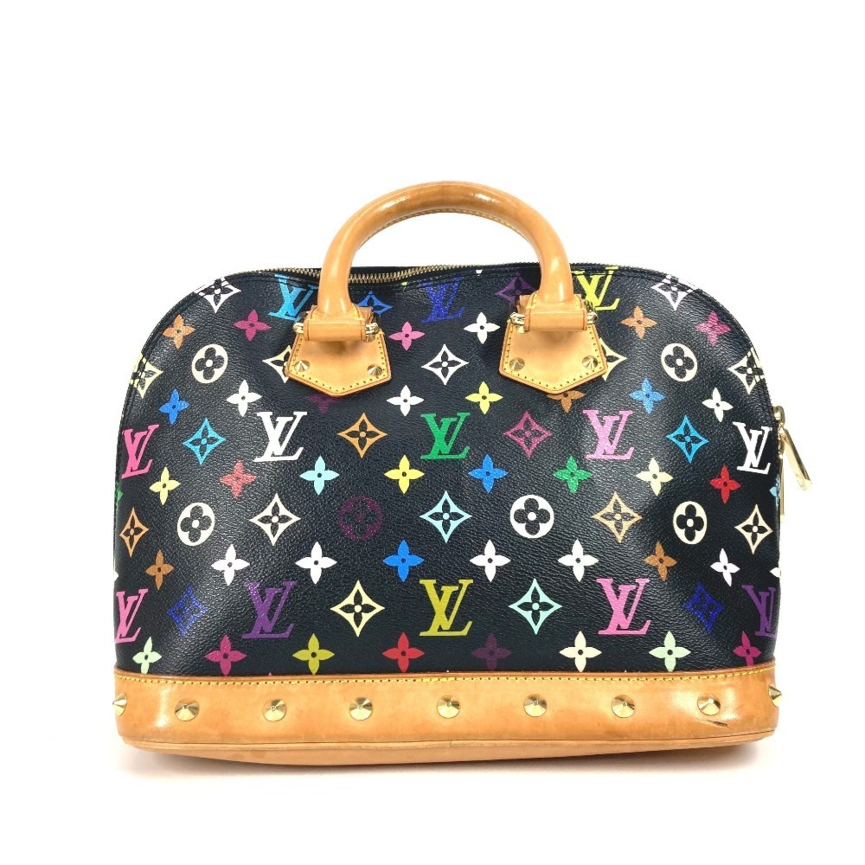 Louis Vuitton Monogram Multicolor Alma PM Tote Bag Handbag Canvas Noir Black