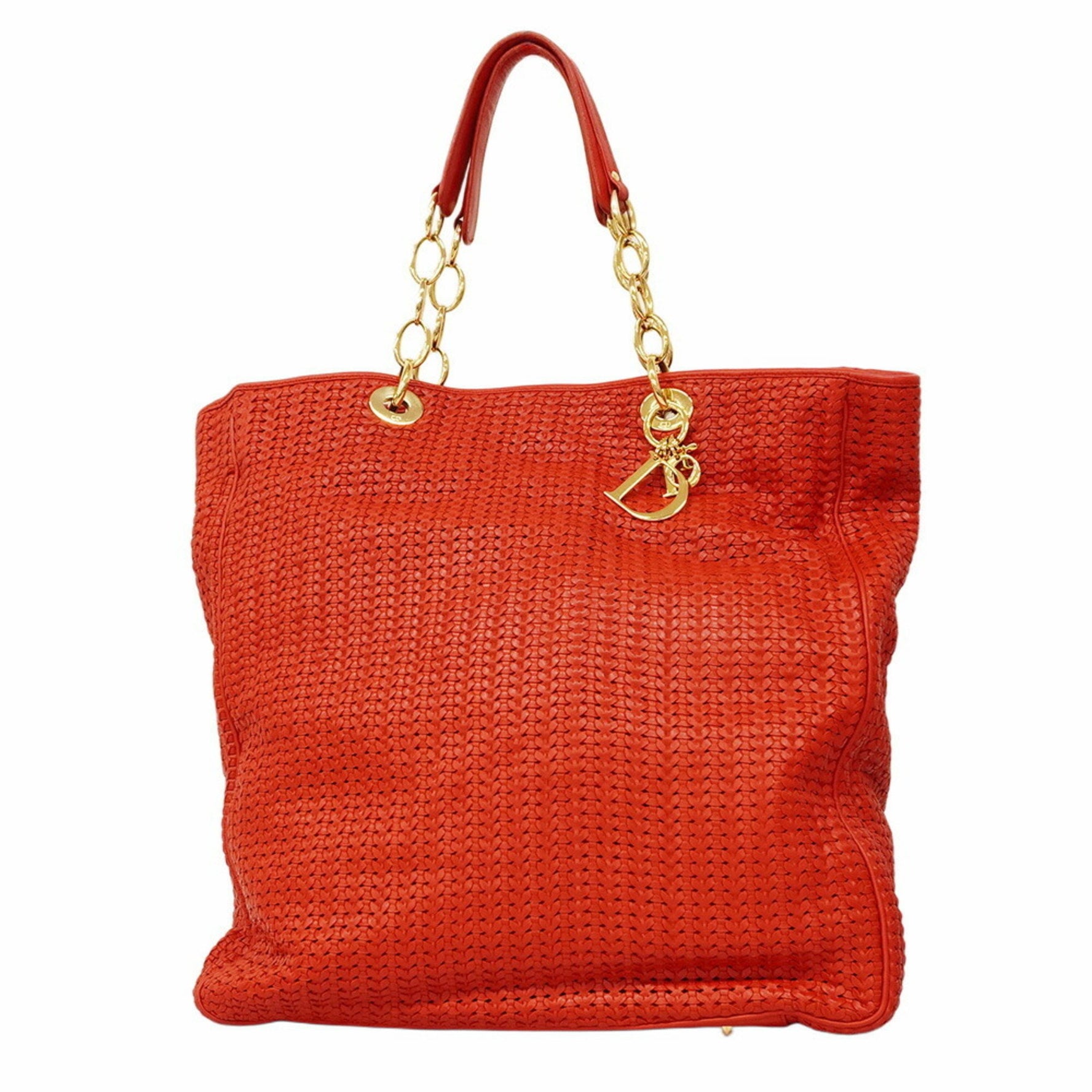 Christian Dior Tote Bag Leather Red