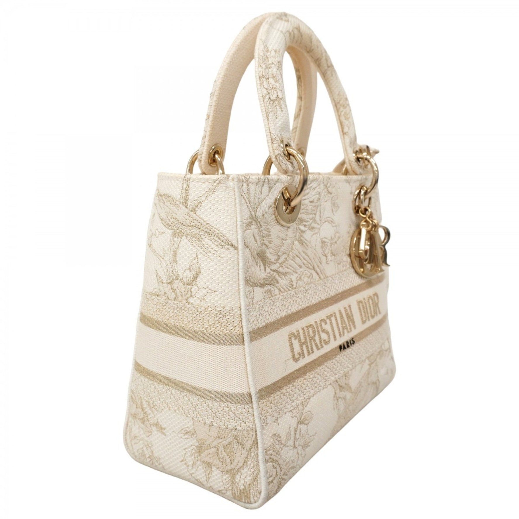 Christian Dior Lady Dee-Lite Canvas Handbag in and Champagne, a Bag