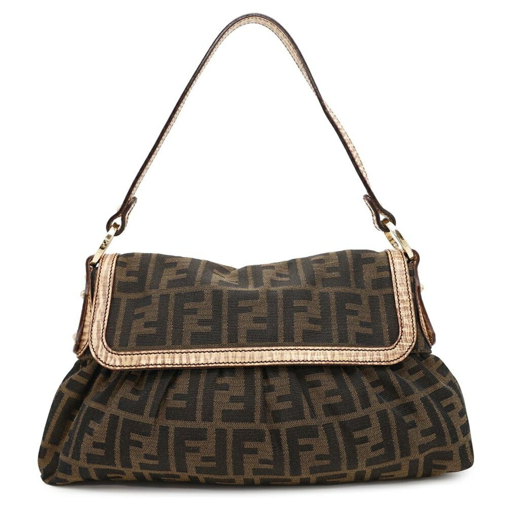 Fendi Shoulder Bag Zucca Pattern Canvas