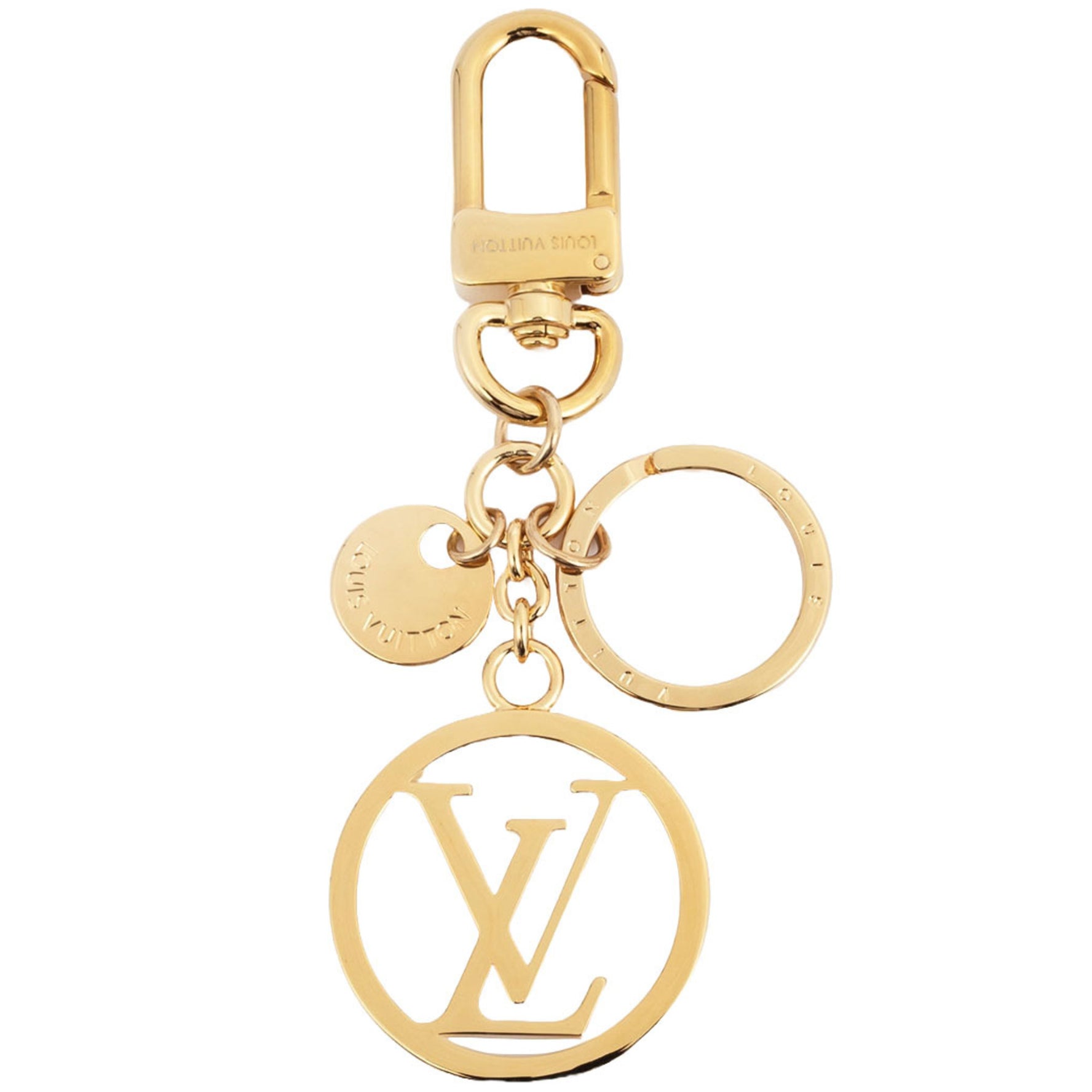 Louis Vuitton Porte Cle LV Circle Keychain Metal Bag Charm
