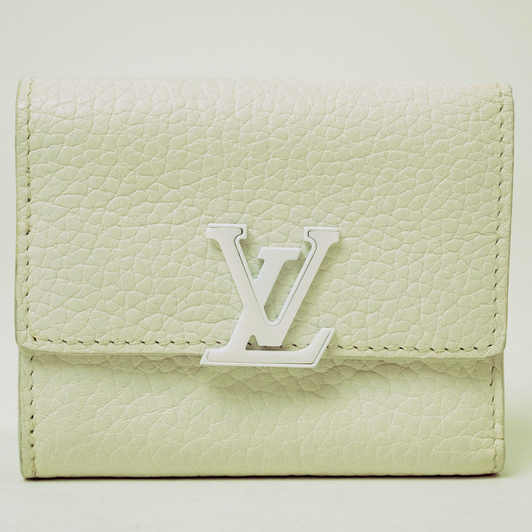 Louis Vuitton Portefeuille Capucines XS Taurillon Leather White Tri-fold Wallet