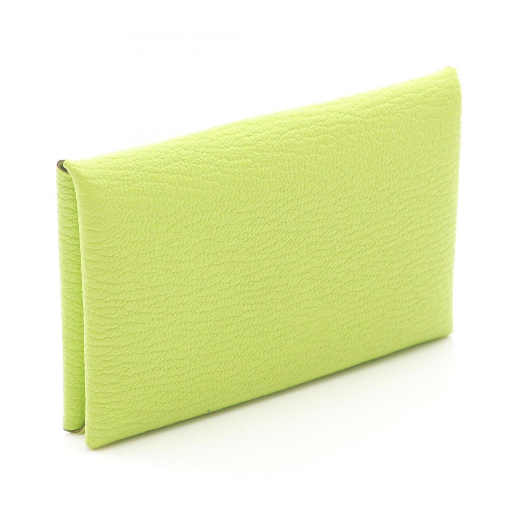 Hermes Hermès Calvi wallet/coin case, leather Chevre wallet, green