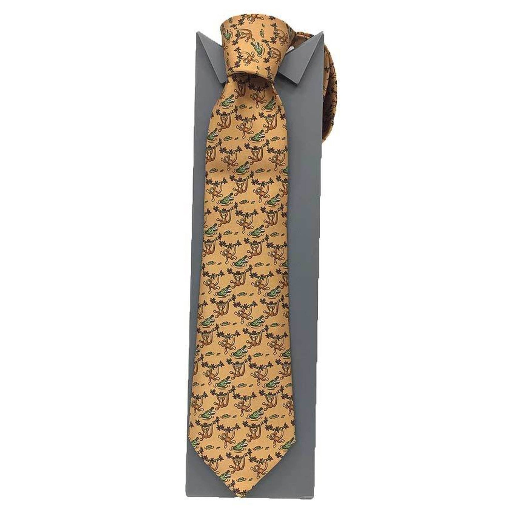 Hermes Necktie Silk Twill Tie Monkey Light Small