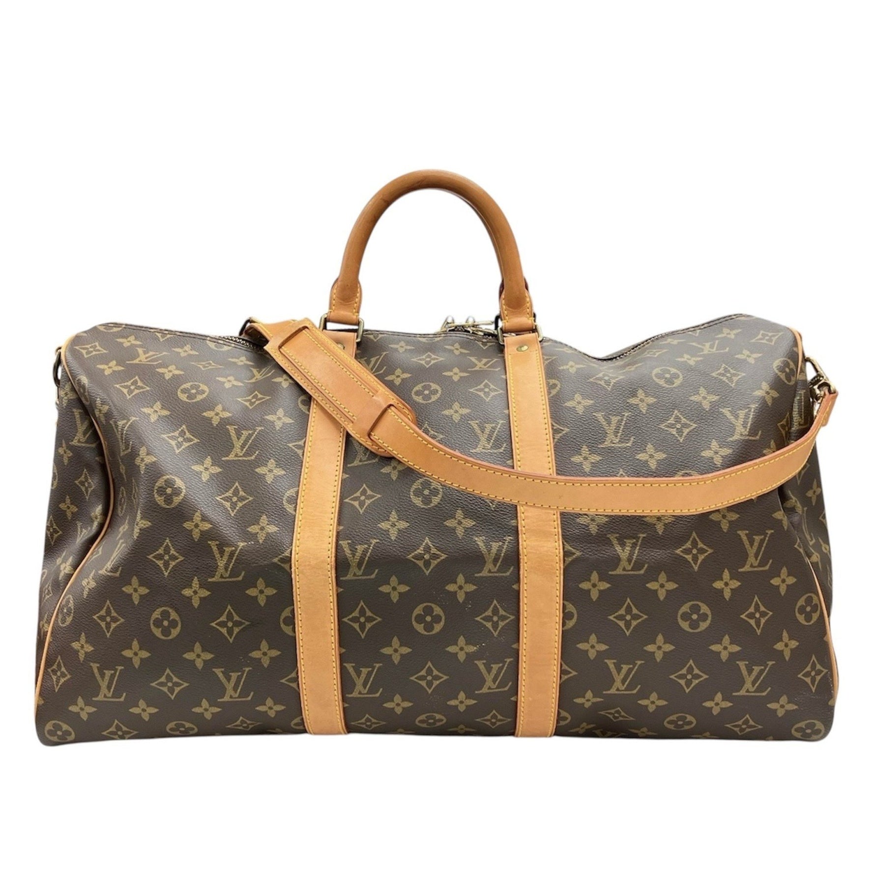 LOUIS VUITTON Monogram Keepall Bandouliere 50 Boston Bag with Strap, Men's and