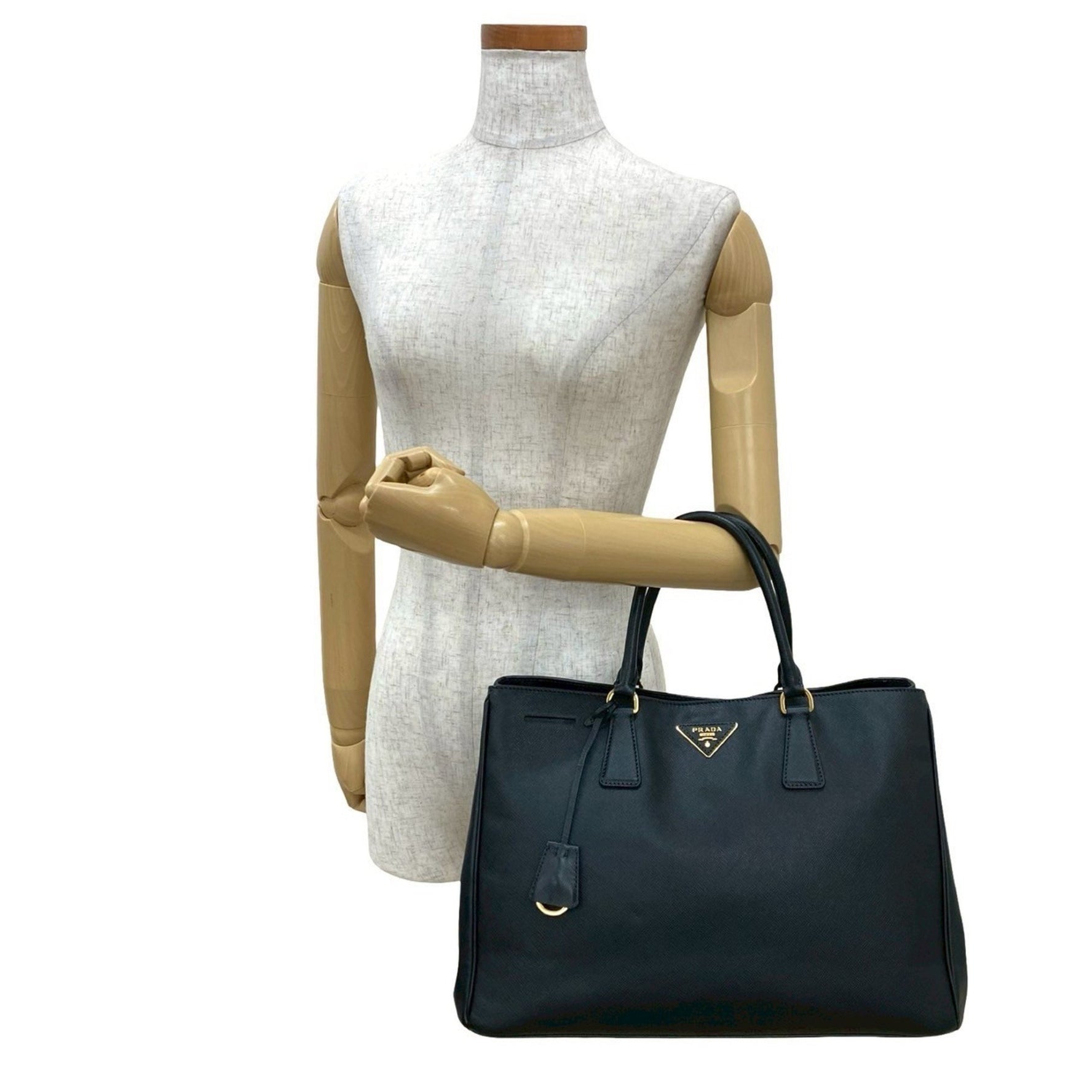 PRADA Galleria Triangle Logo Saffiano Leather Handbag/Mini Tote Bag