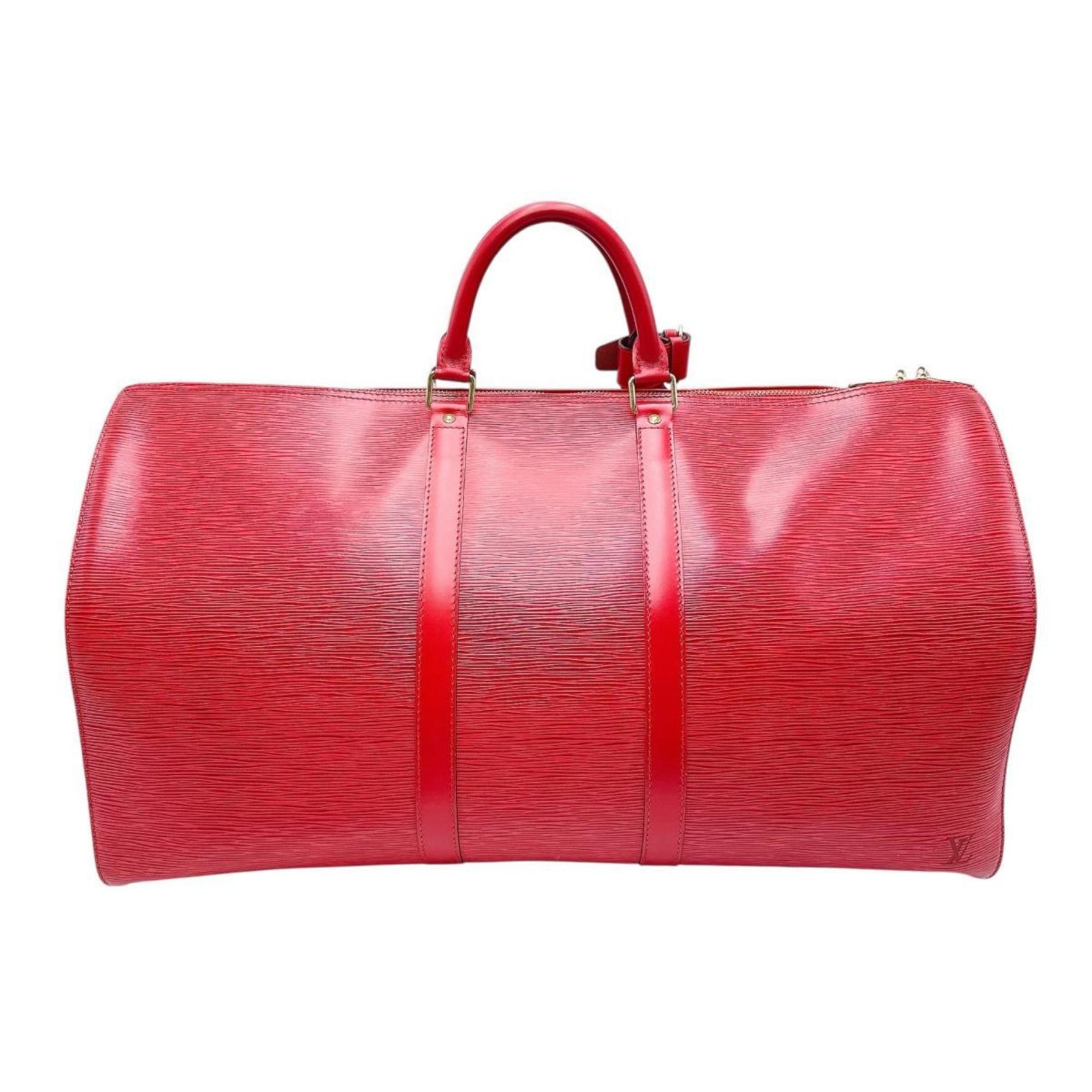Louis Vuitton Keepall 55 Boston Bag in Epi Leather, Red