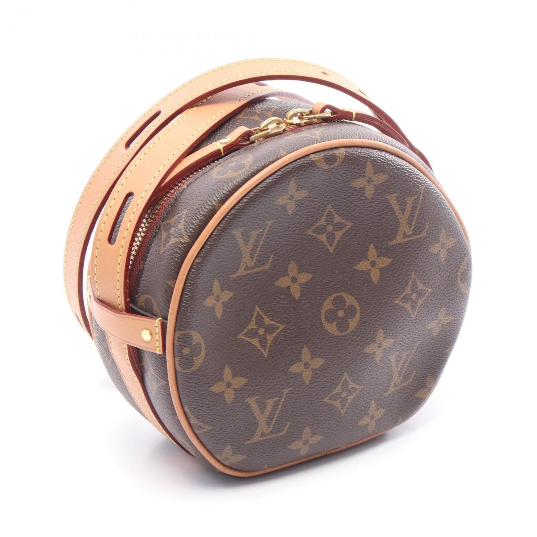 Louis Vuitton Boite Chapeau Souple PM Shoulder Bag in Coated Canvas and Leather with Monogram Design, Brown