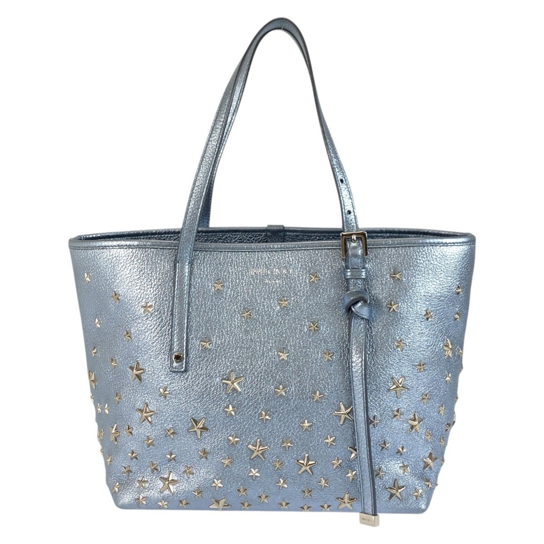 Jimmy Choo Star Stud Sasha Silver Hardware Leather Tote Bag Handbag