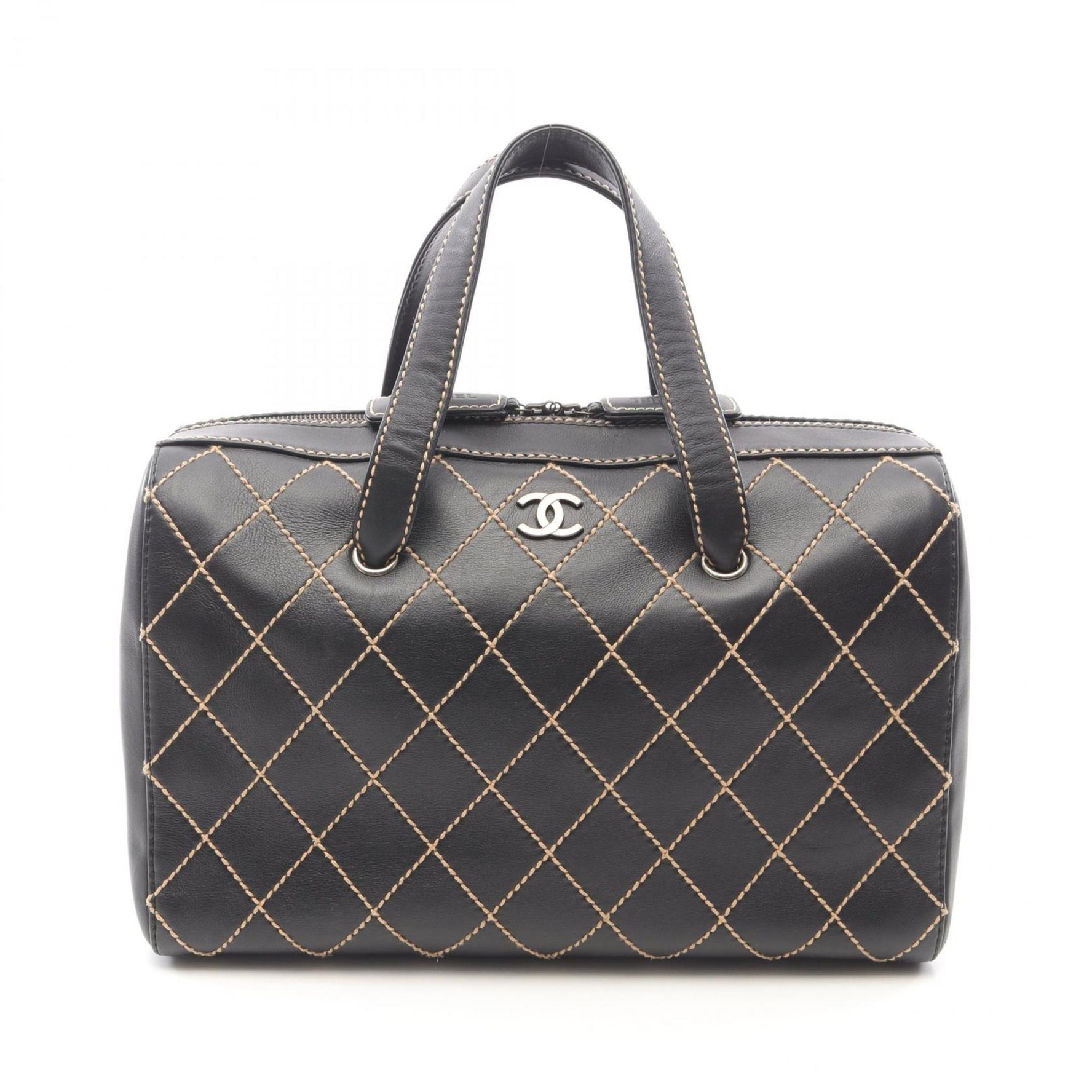 CHANEL Wild Stitch Handbag Leather