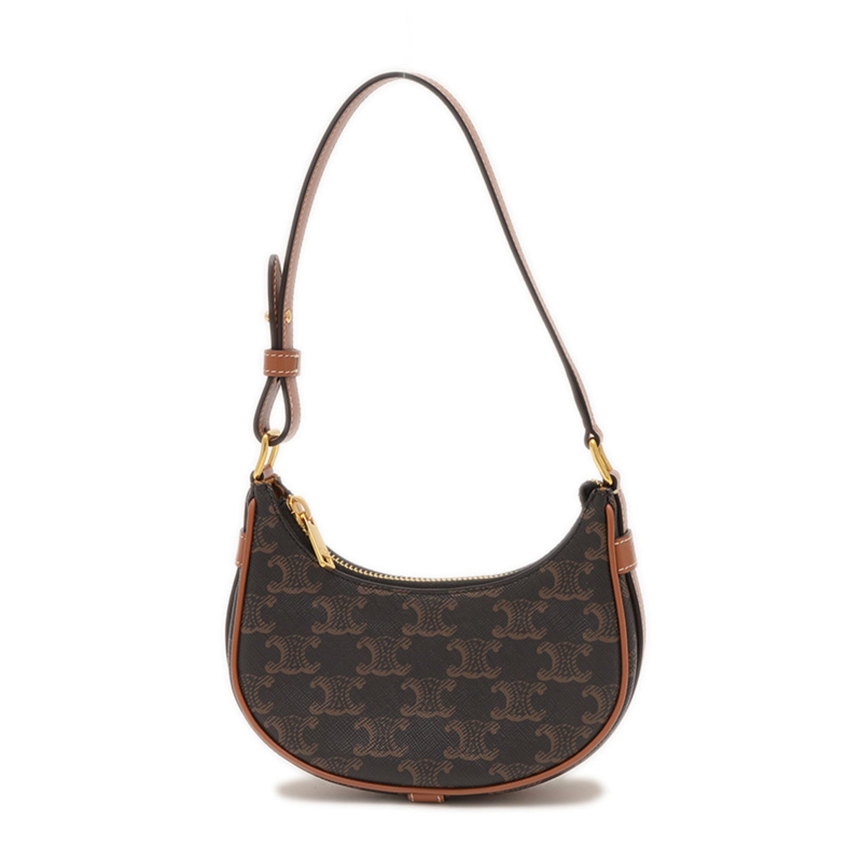 Celine Triomphe Ava Mini Handbag Pouch Tan Black