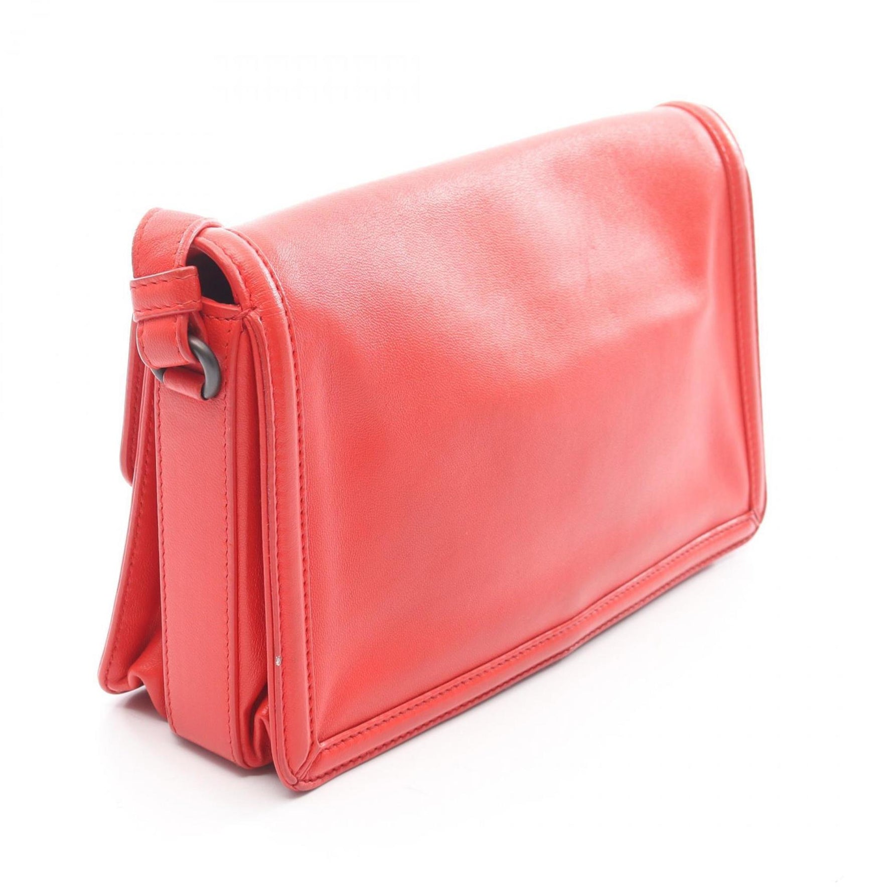 Bottega Veneta Rialto Intrecciato Shoulder Bag, Leather, Red