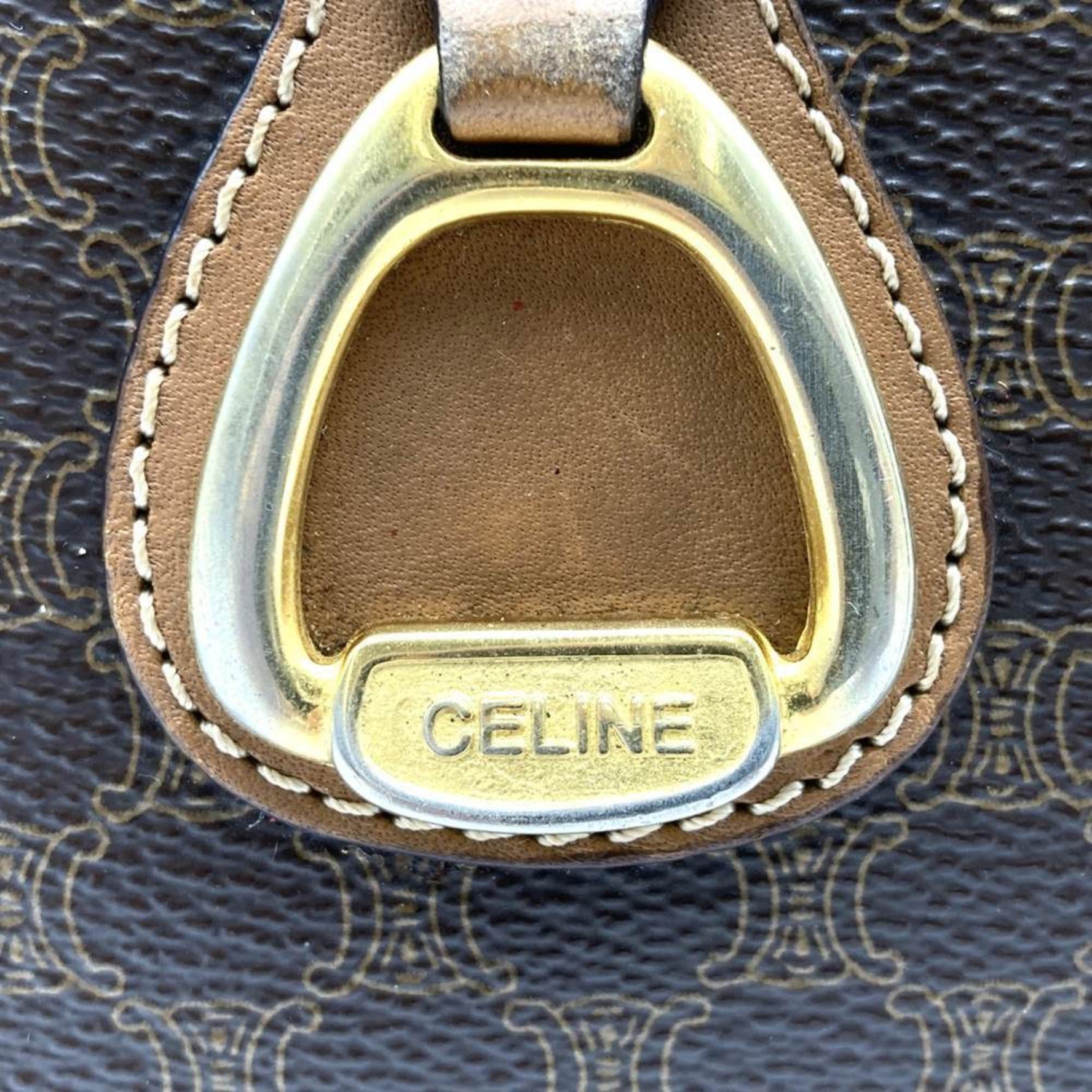 CELINE Macadam Shoulder Bag / Leather