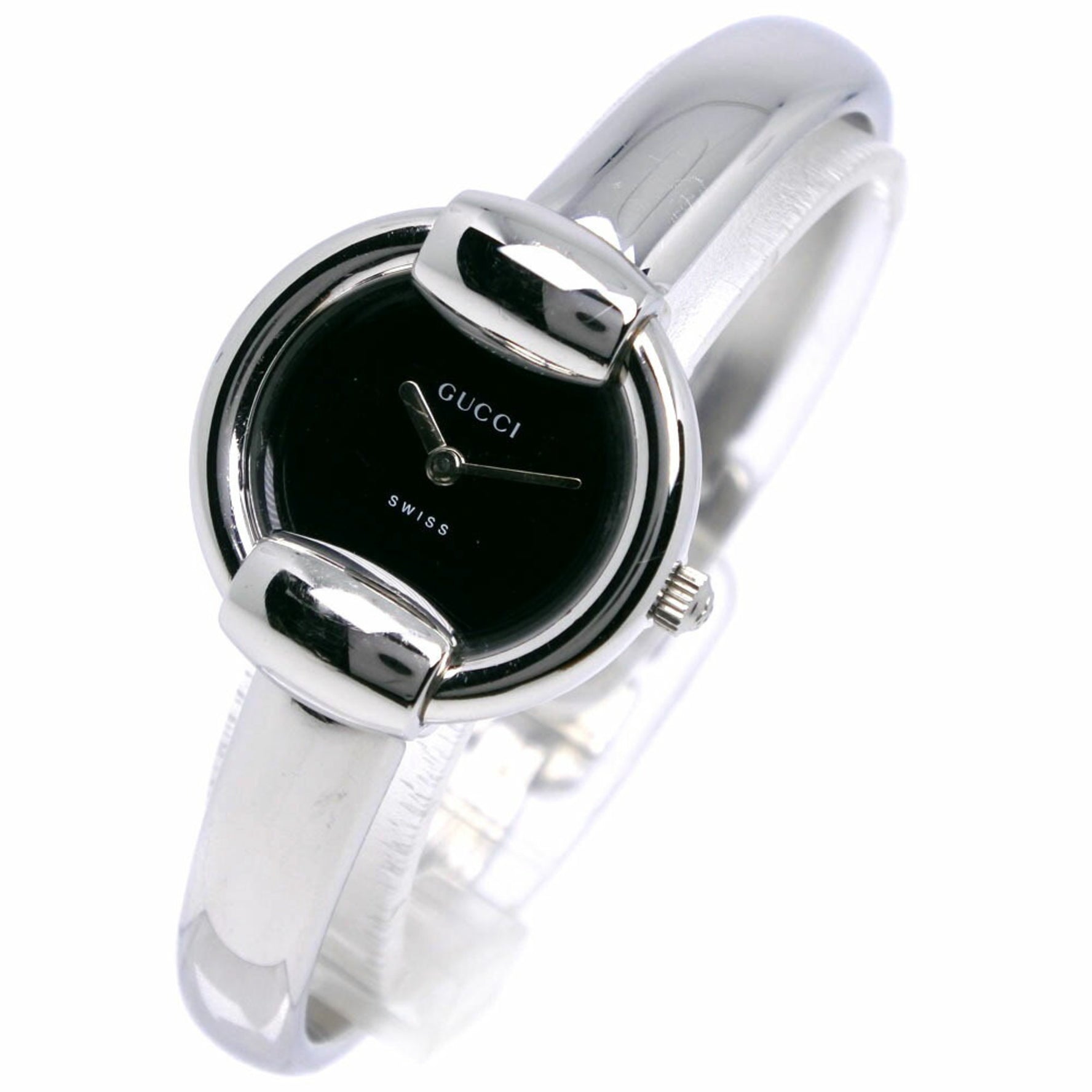 Gucci Watch Stainless Steel Quartz Analog Display Black Dial