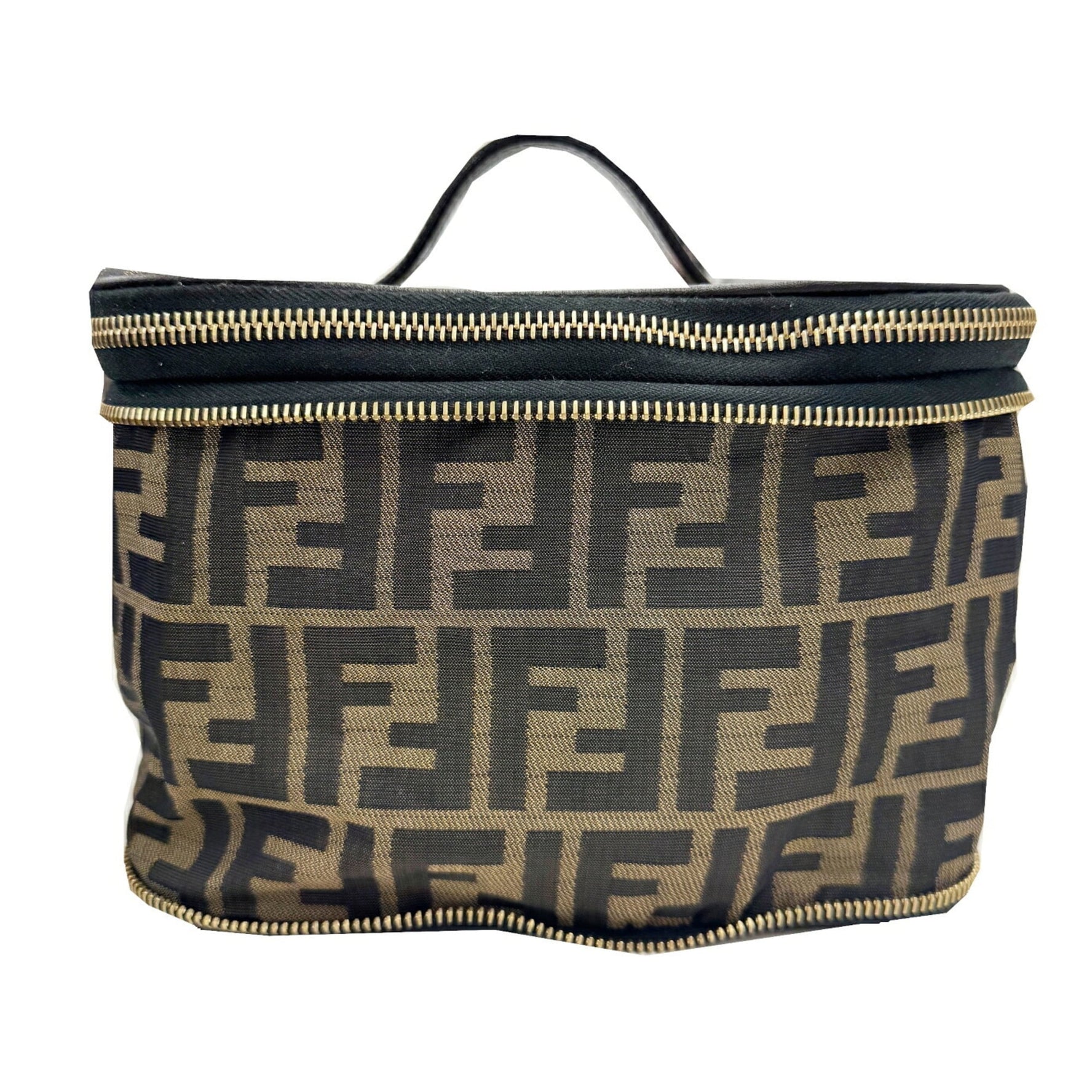 FENDI Zucca Folding Vanity Bag, Nylon and Leather