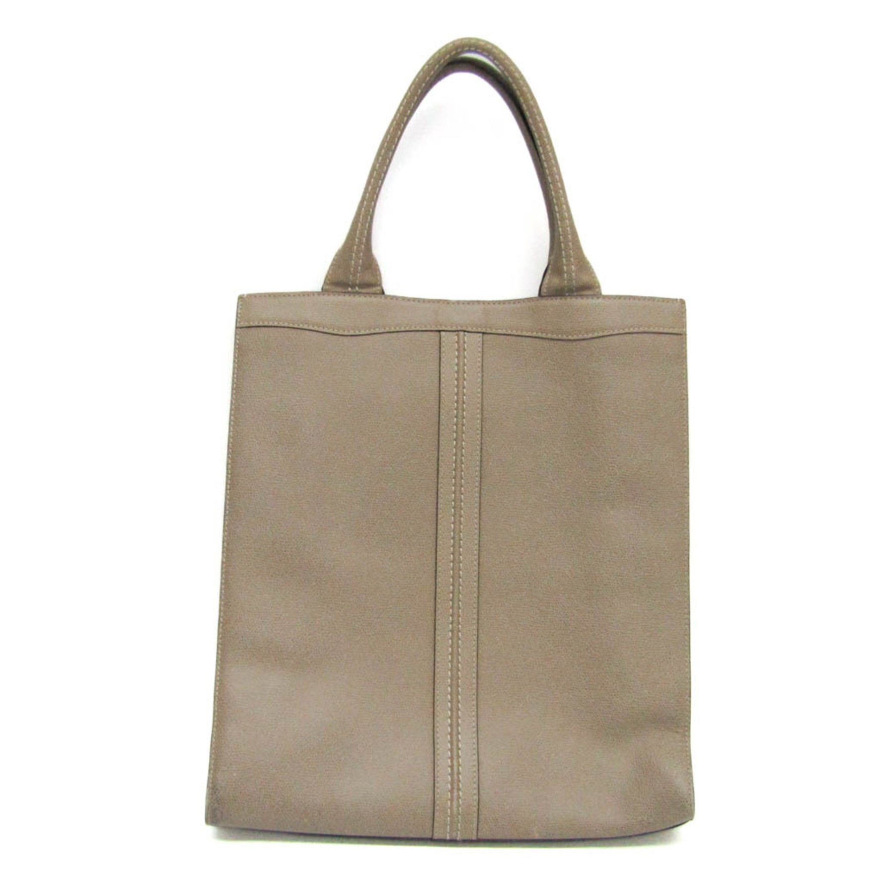 Valextra Medium Punch V5U07 Women,Men Leather Tote Bag Grayish