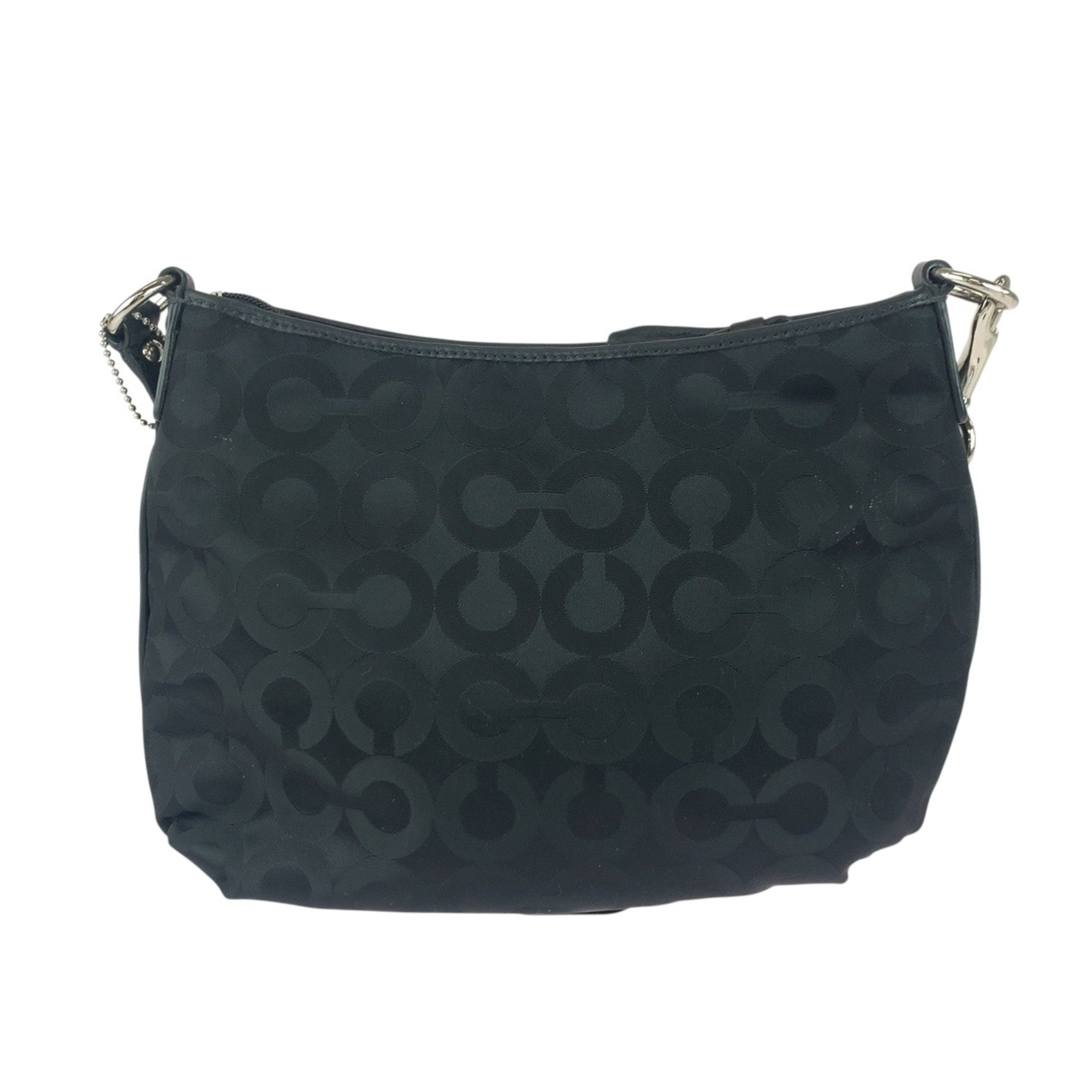 COACH Op Art Nylon Shoulder Bag with Silver Hardware