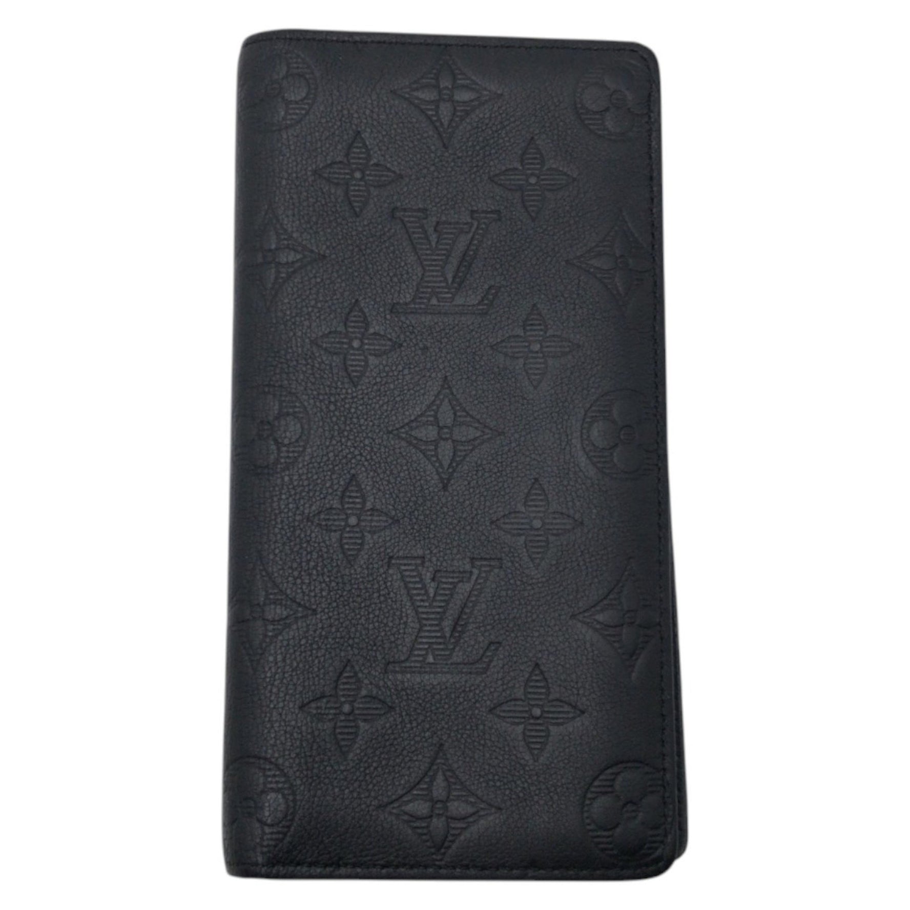 LOUIS VUITTON Monogram Shadow Portefeuille Plaza Leather Long Wallet Men's