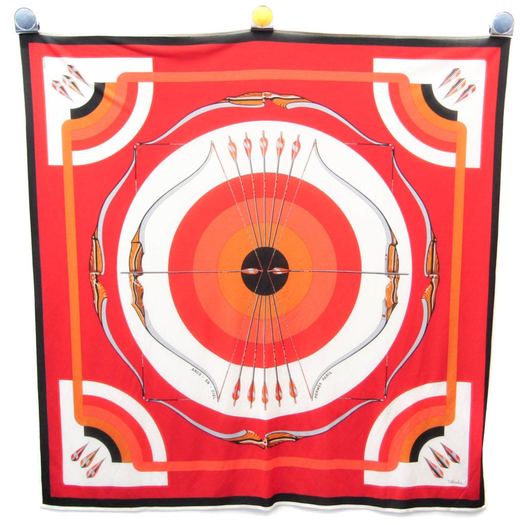 Hermes Carre ARCS EN CIEL Silk Scarf Orange,Red Color