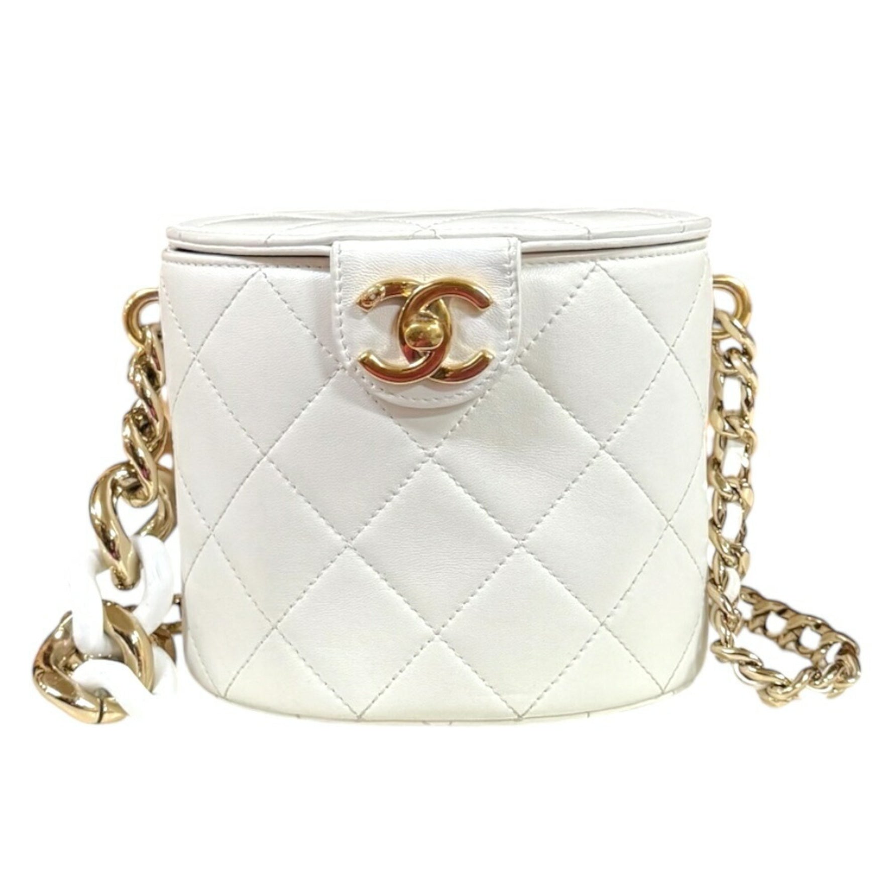 Chanel Vanity Bag Matelasse Shoulder Leather Chain