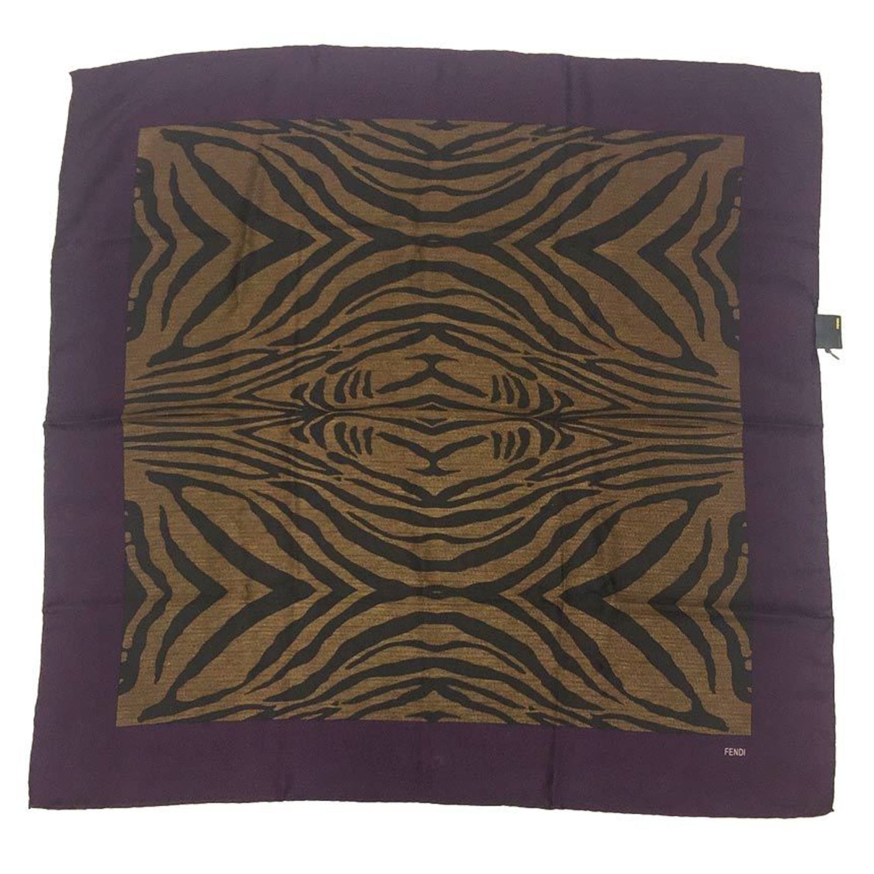 FENDI Scarf Muffler Zebra Print 100% Silk