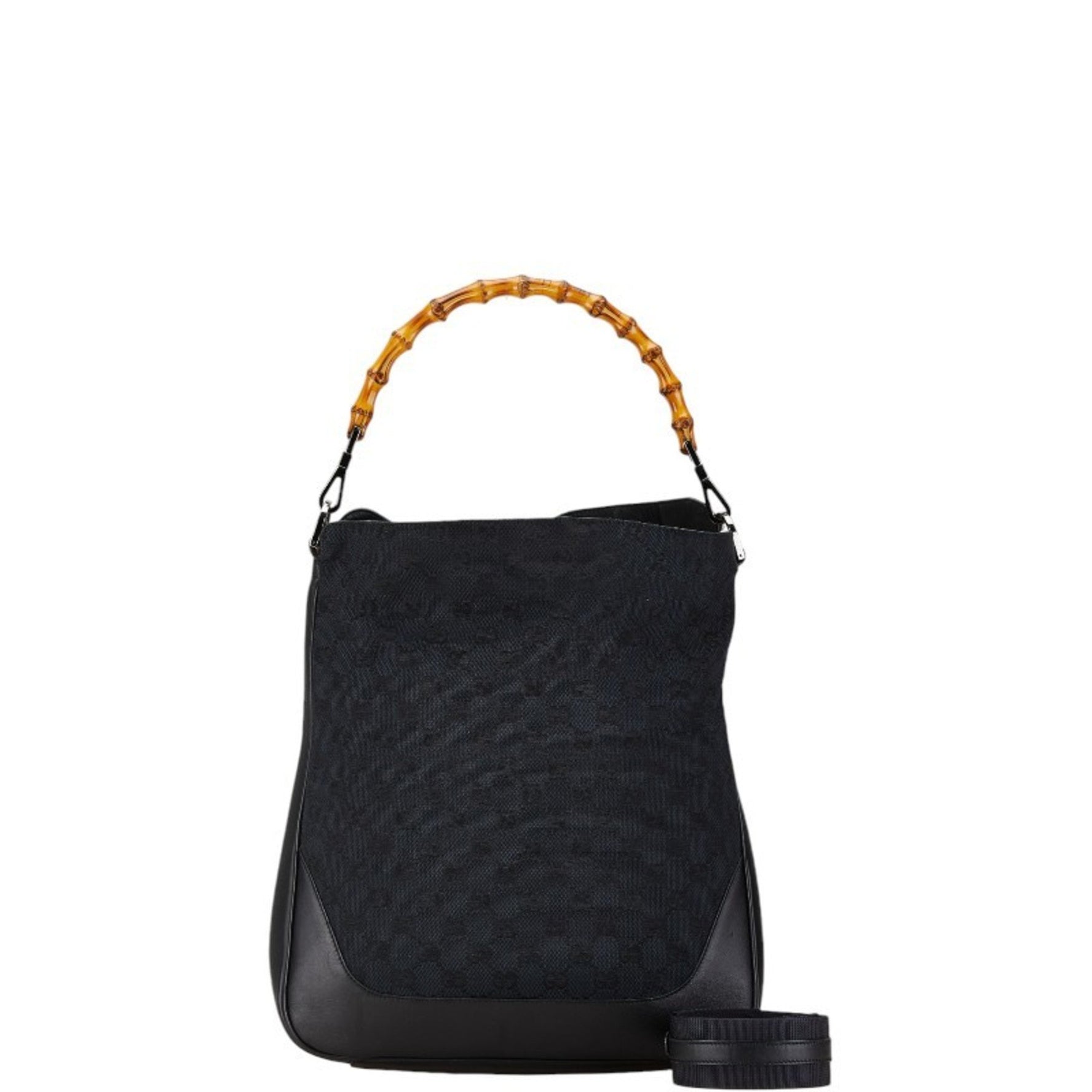 Gucci GG Canvas Bamboo Handbag Shoulder Bag 001 4053 1705 Leather