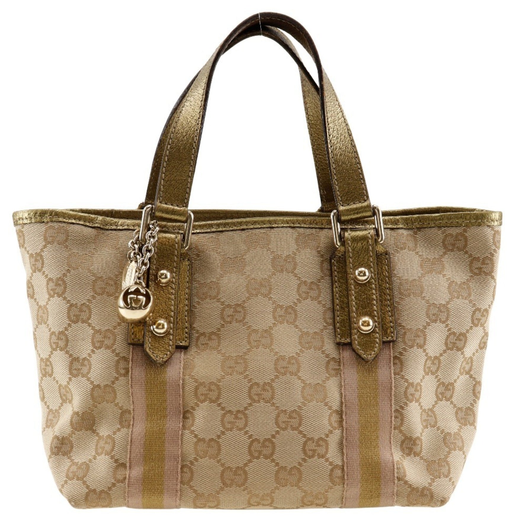 GUCCI Handbag GG Canvas x Leather