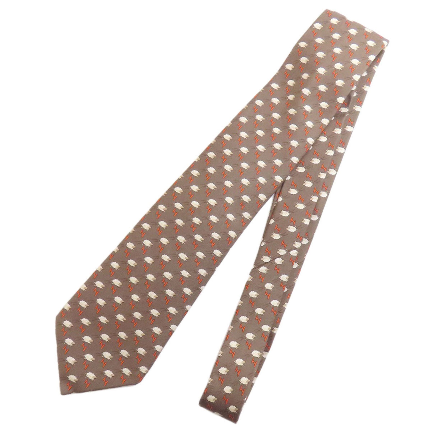 Hermes sheep print tie silk