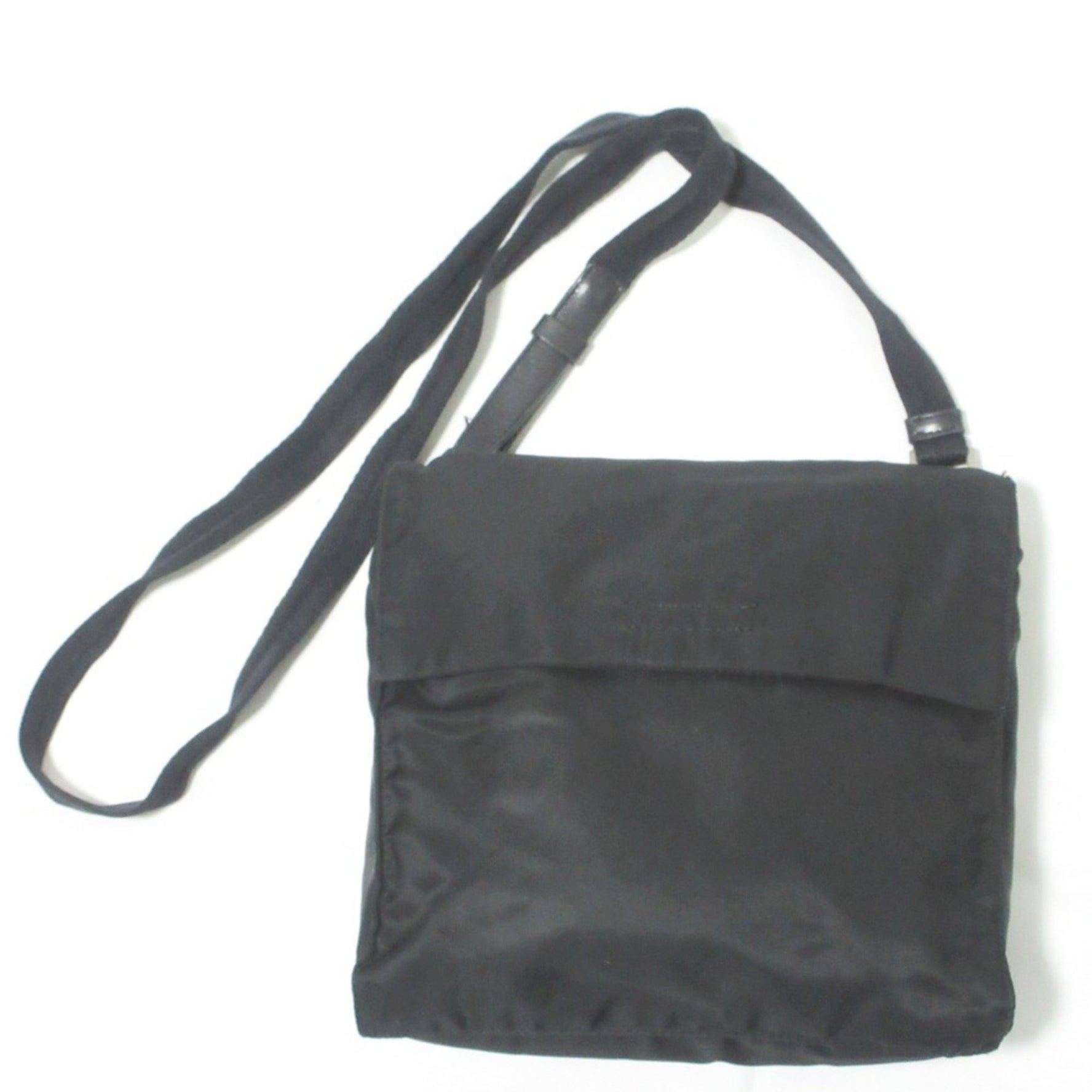 PRADA Nylon Triangle Logo Plate Shoulder Bag
