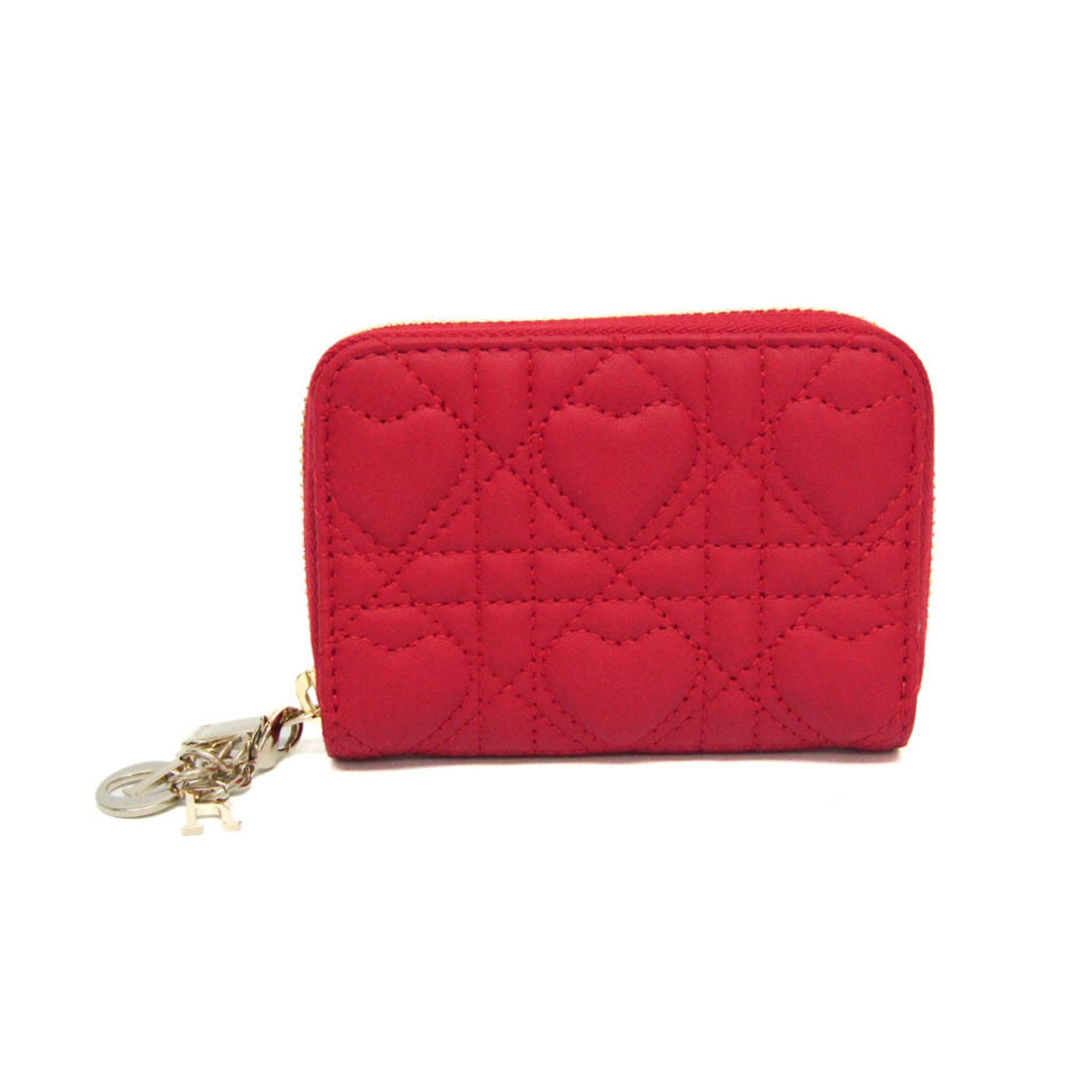 Christian Dior Lady Dior Leather Coin Purse/coin Case Red Color