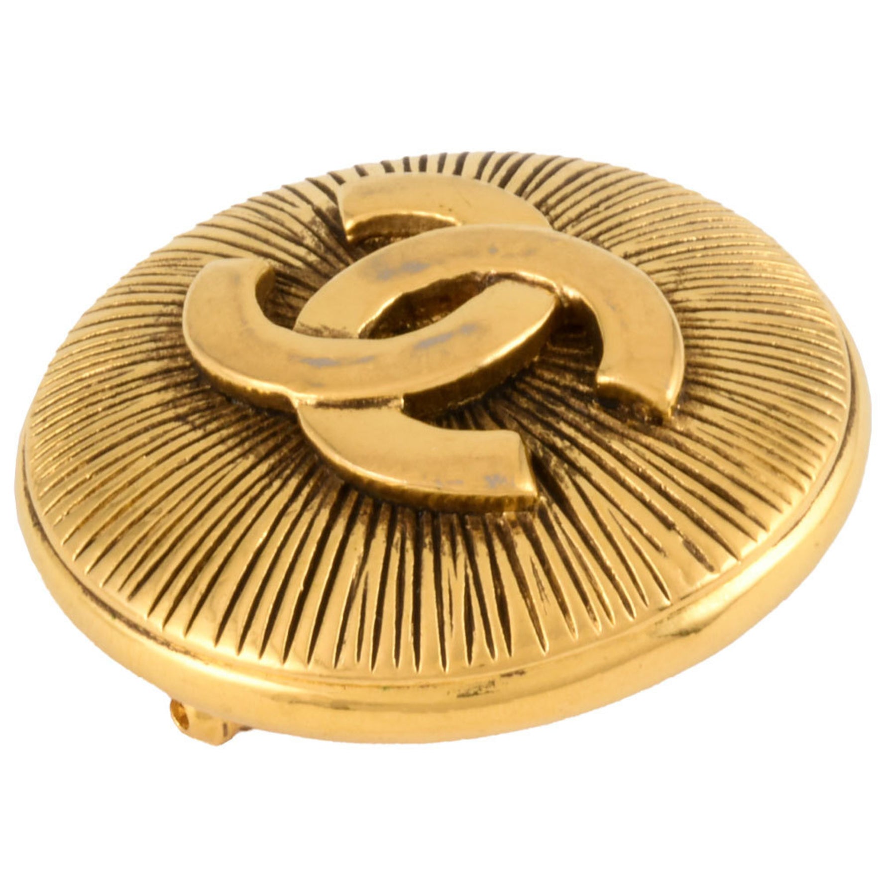 CHANEL Coco Mark Brooch Metal GP Round Ladies