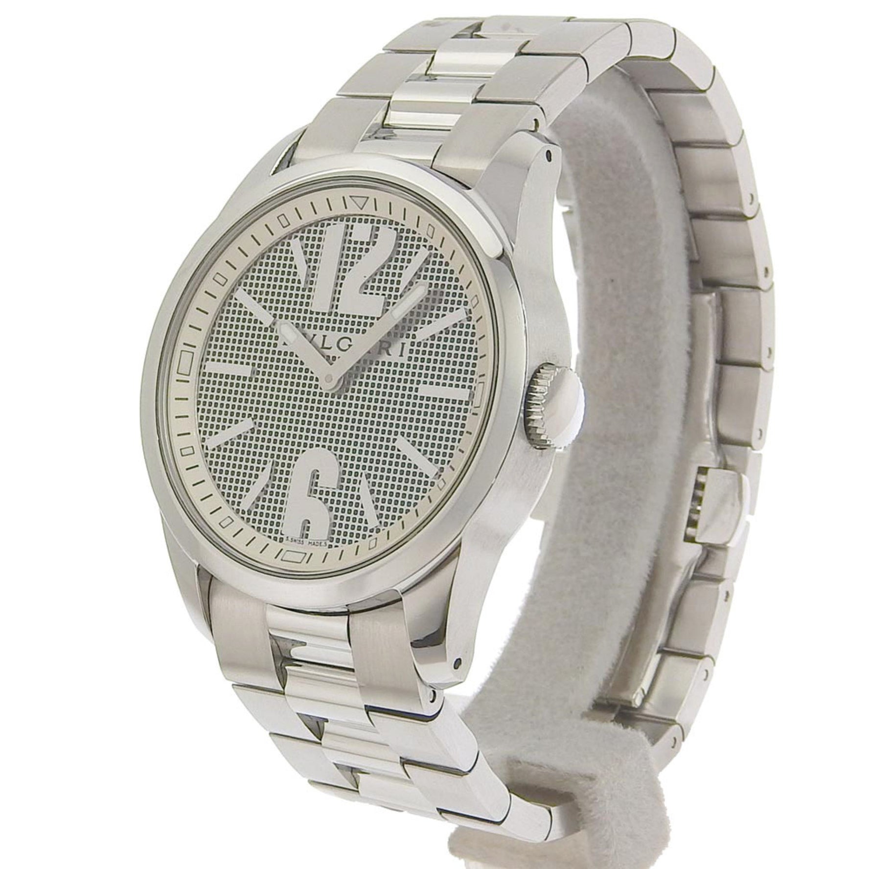 Bvlgari Solotempo Stainless Steel Quartz Analog Display Black Dial Watch