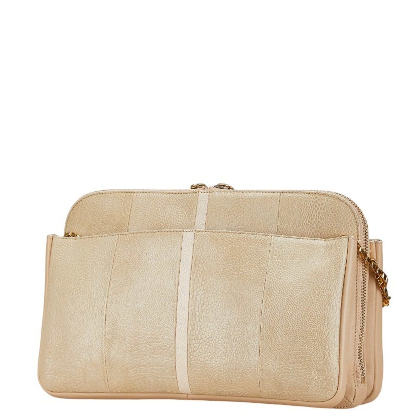 Chloé Chloe Lucy Chain Shoulder Bag Beige Ivory Leather