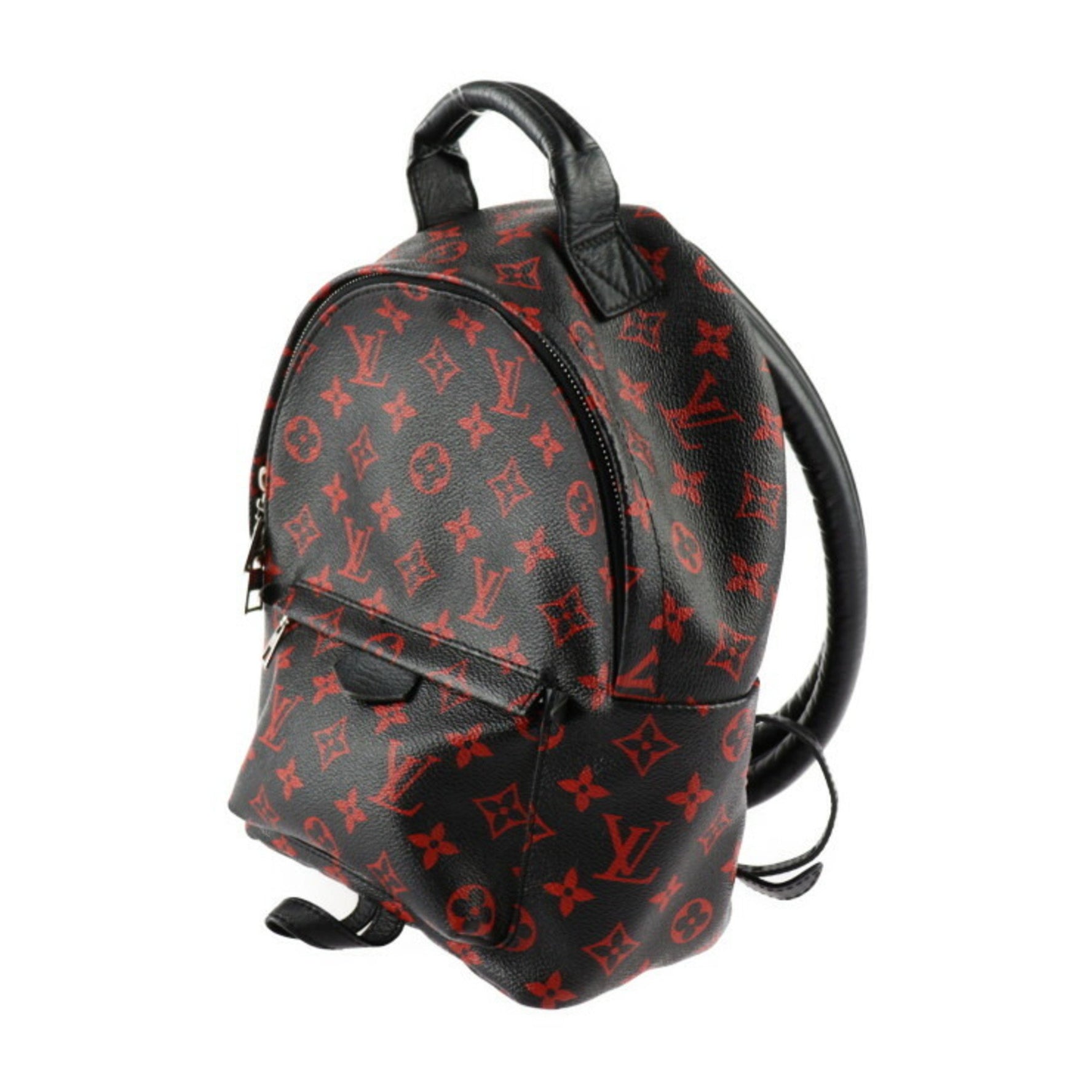 Louis Vuitton Palm Springs PM Backpack Monogram Anfleur Rouge Backpack/Daypack Coated Canvas Black Red