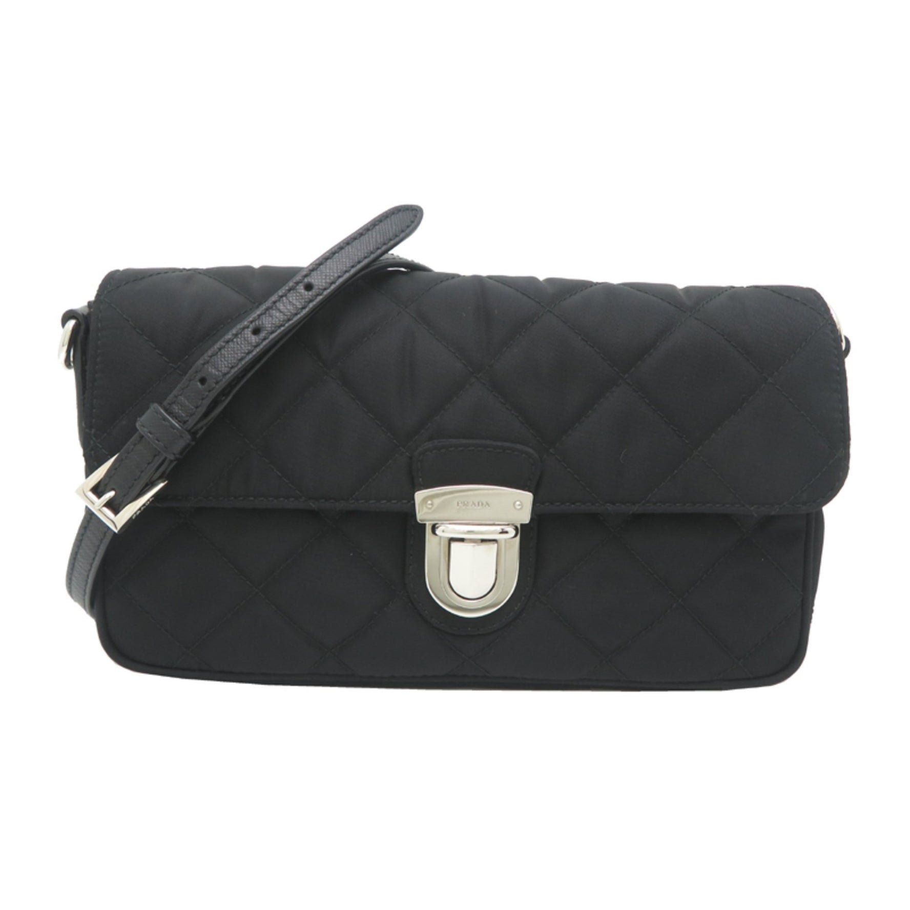 Prada quilted chain shoulder bag in nylon