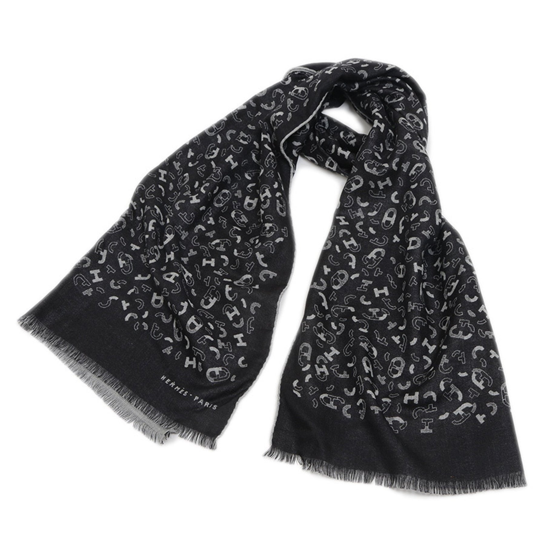 Hermes Reversible Scarf Stole/Scarf Maillon en Kit Cashmere Blend Griff Flannel