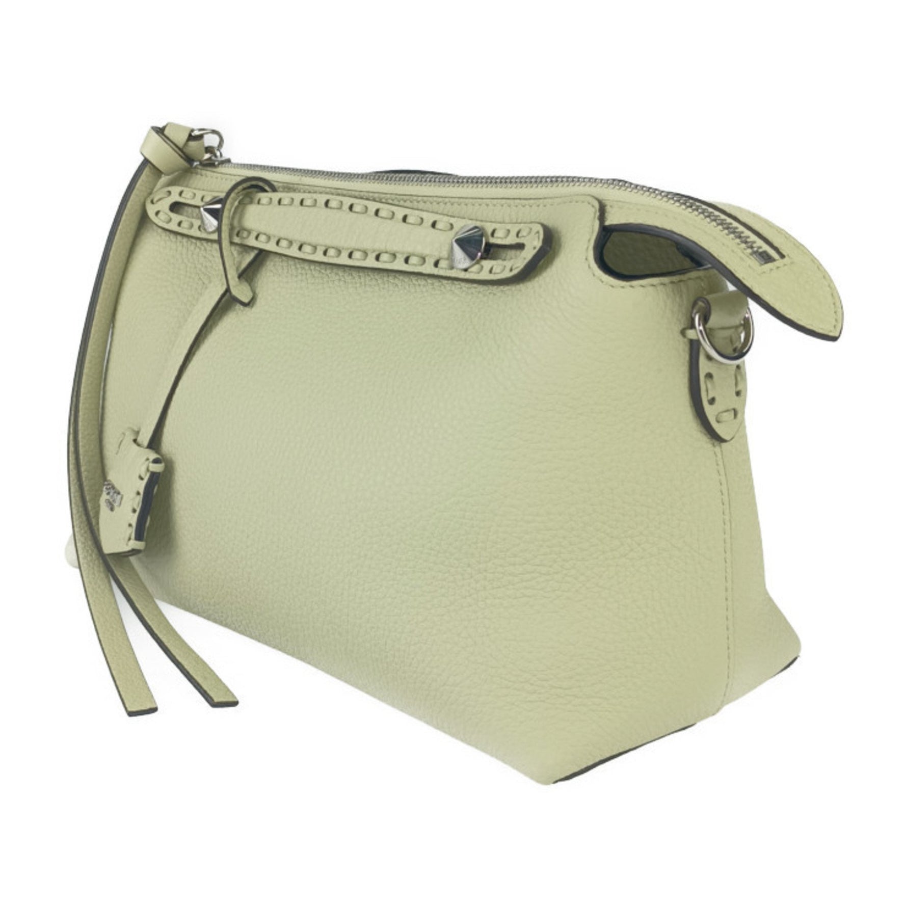 FENDI Handbag By The Way Selleria Medium Sage Calf Leather Shoulder Bag Mini Boston