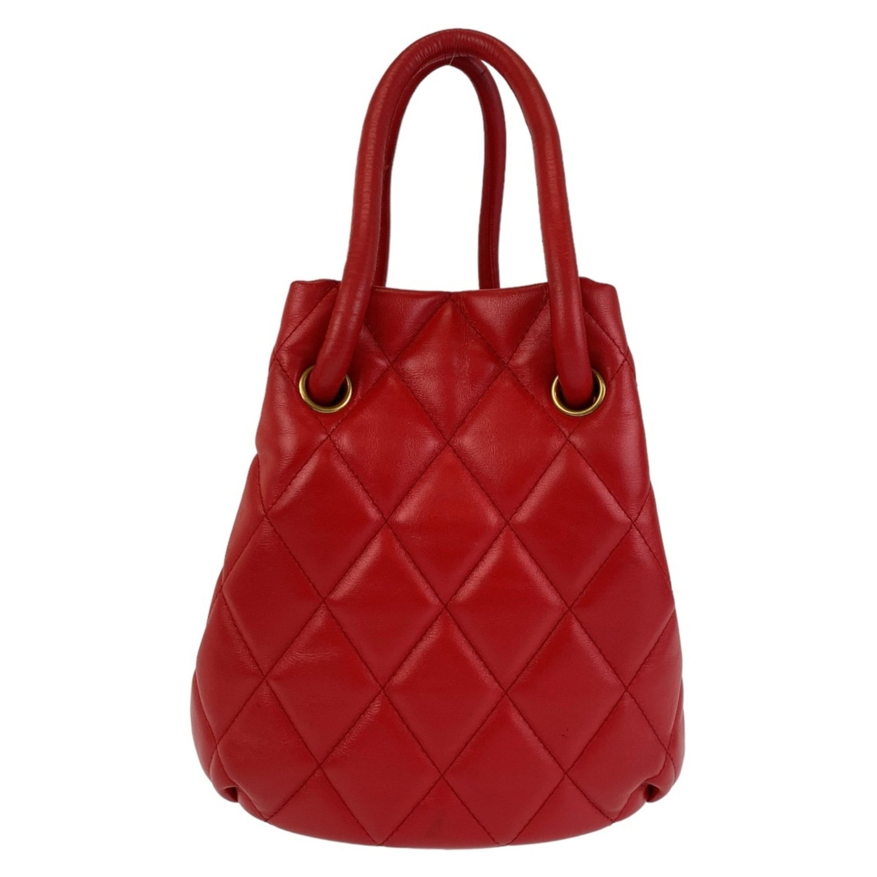 BALENCIAGA B Bucket Bag Red Gold Hardware Leather Shoulder Handbag