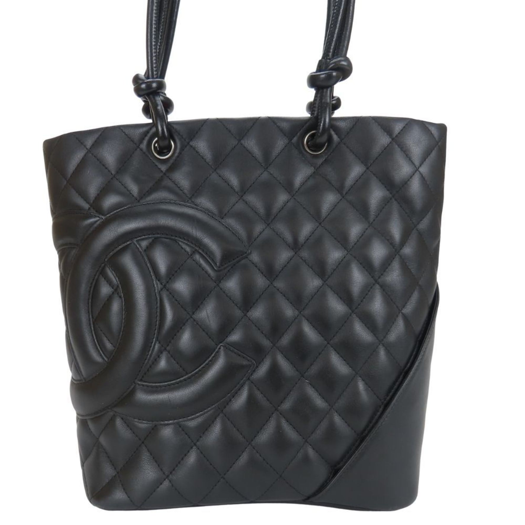 CHANEL Tote Bag Cambon Line Medium Leather Coco Mark Quilted