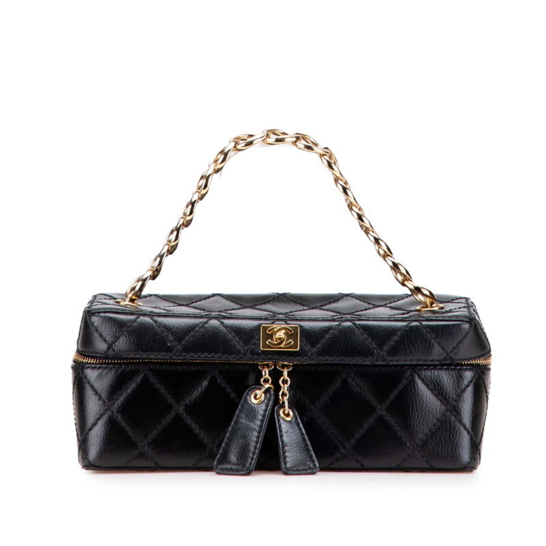 CHANEL Matelasse Coco Mark Chain Vanity Bag in Leather