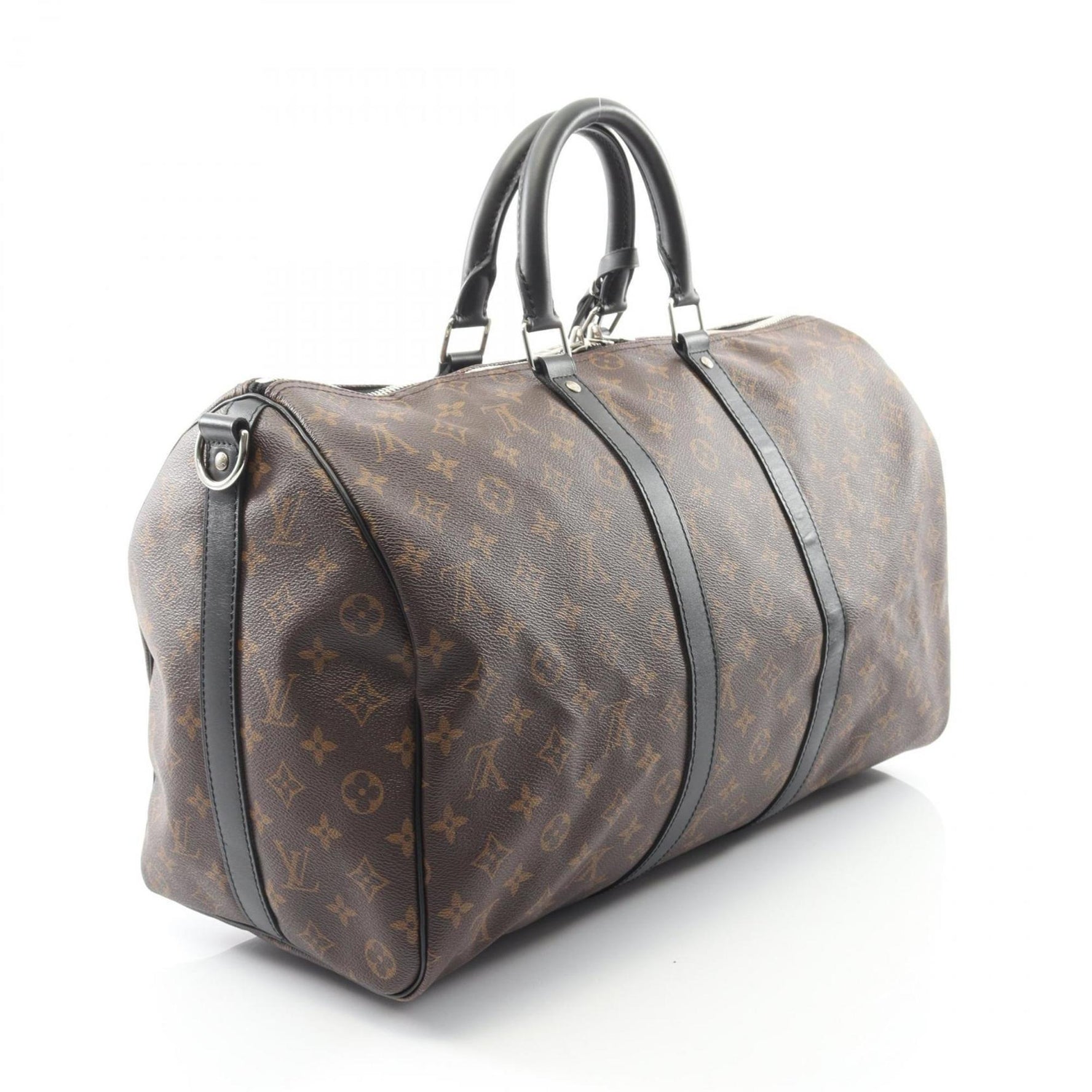 Louis Vuitton Keepall Bandouliere 45 Monogram Macassar Boston Bag, Coated Canvas and Leather, Brown Black
