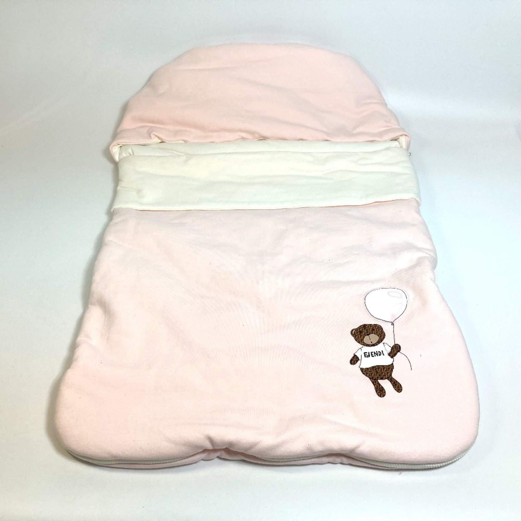 FENDI Zuccabear Baby Swaddle Comforter Blanket Cotton Kids Pink